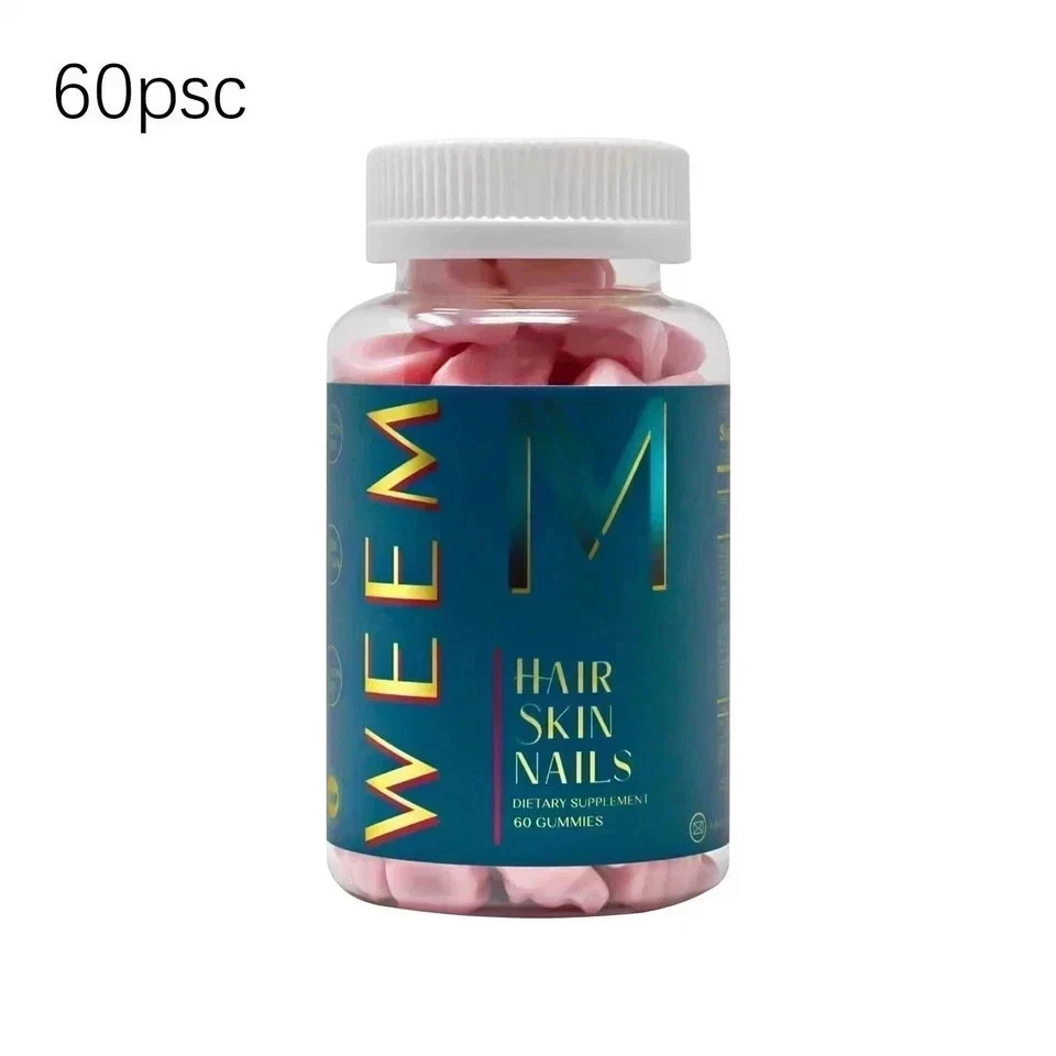 5 pack of WEEM Hair Skin and Nails Gummies, Vegan biotin Vitamins, Healthy Hair