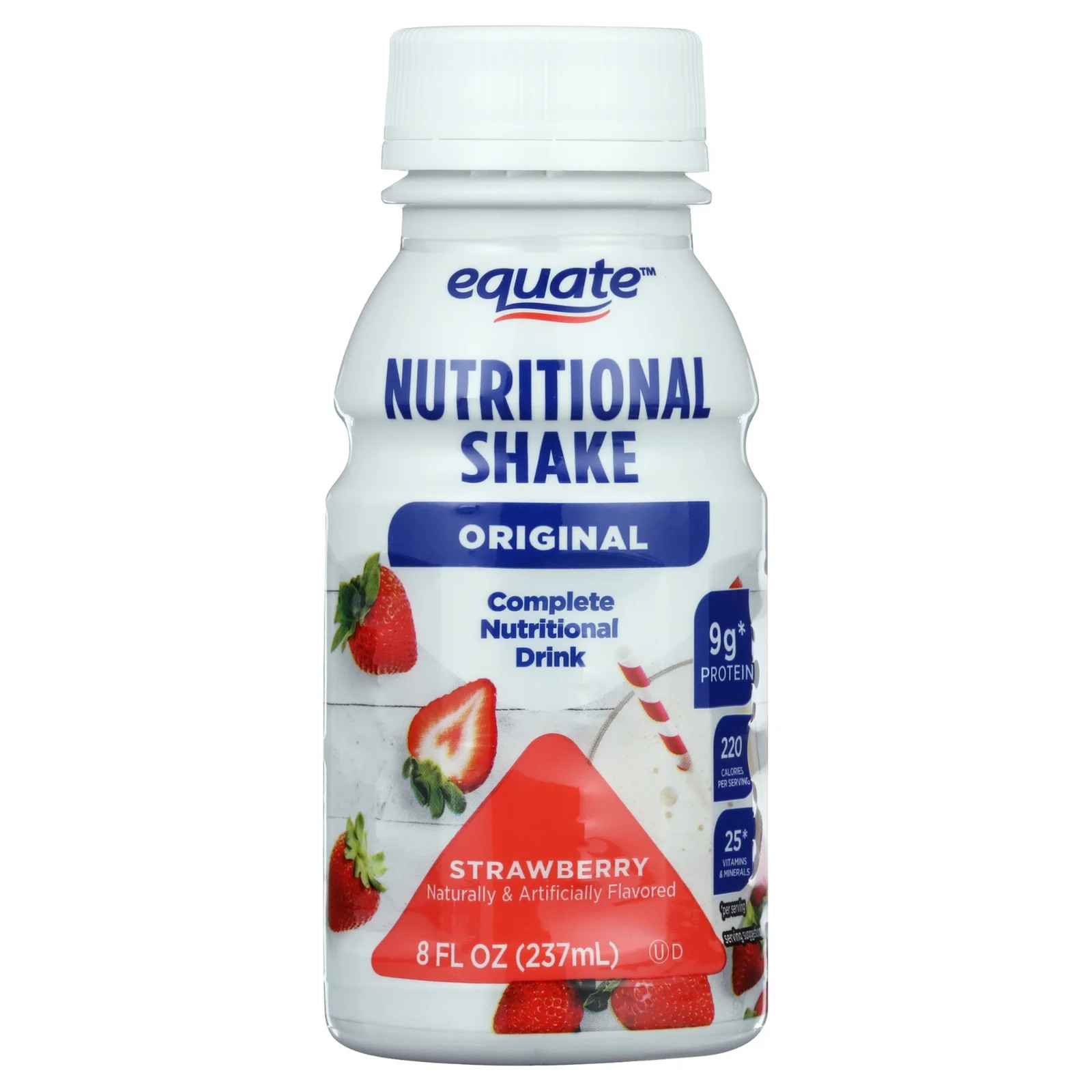 Equate Original Meal Replacement Nutritional Shakes, Strawberry, 8 Oz, 24 Count