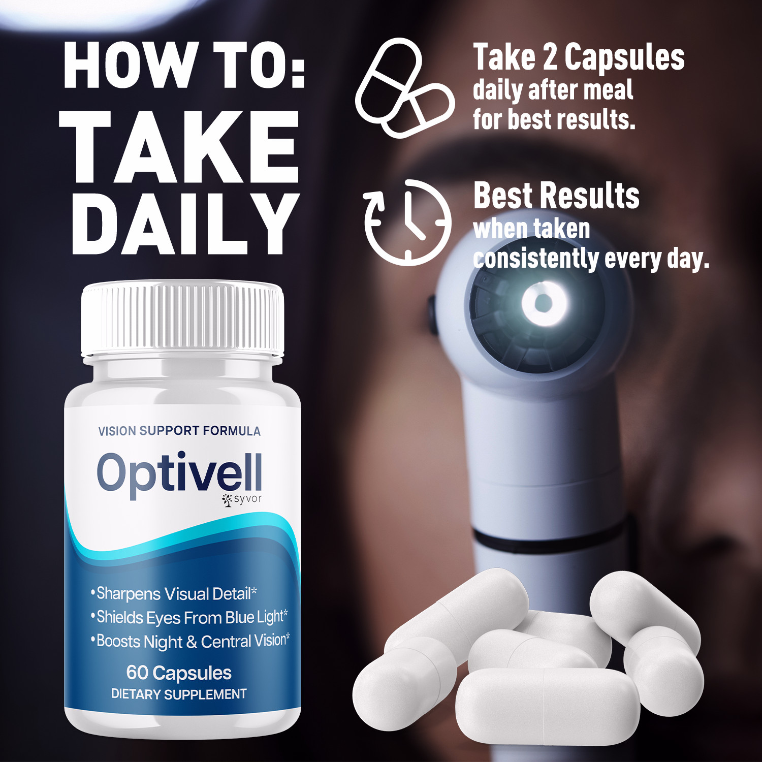 Optivell Vision Support Formula Pills, Opti Vell Eye Health (60 Capsules)