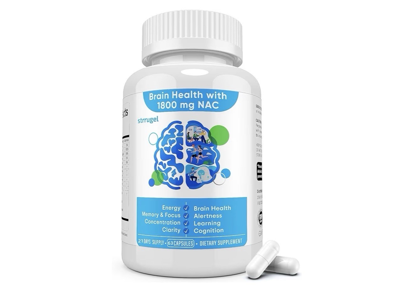 NAC 1800mg –N-Acetyl Cysteine with CDP-Choline Lion’s Mane Rhodiola & L-Theanine