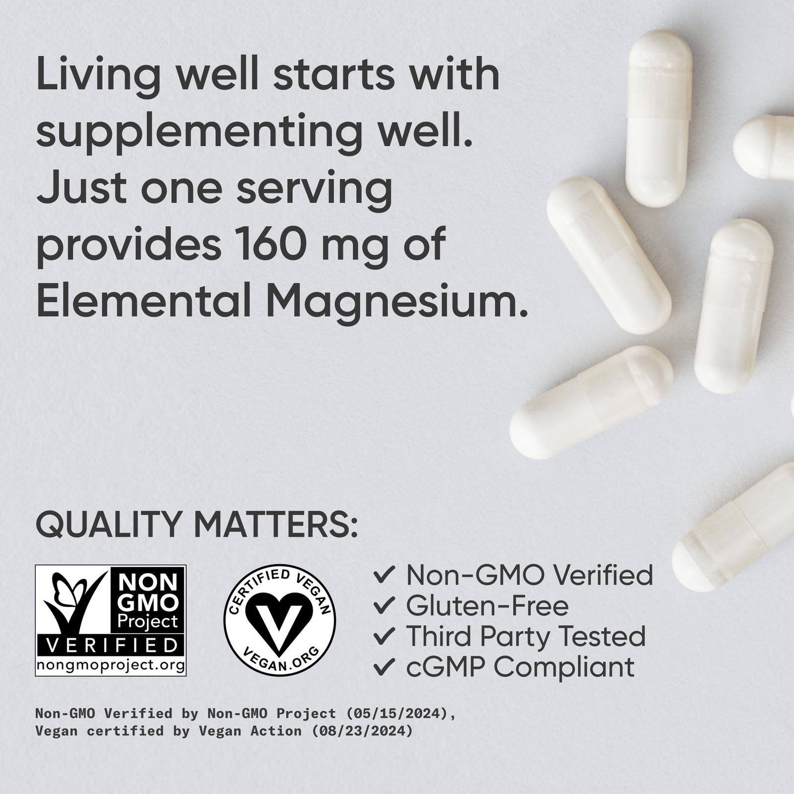 High Absorption Magnesium Glycinate 160mg Restful Sleep & Enzymatic Process 180