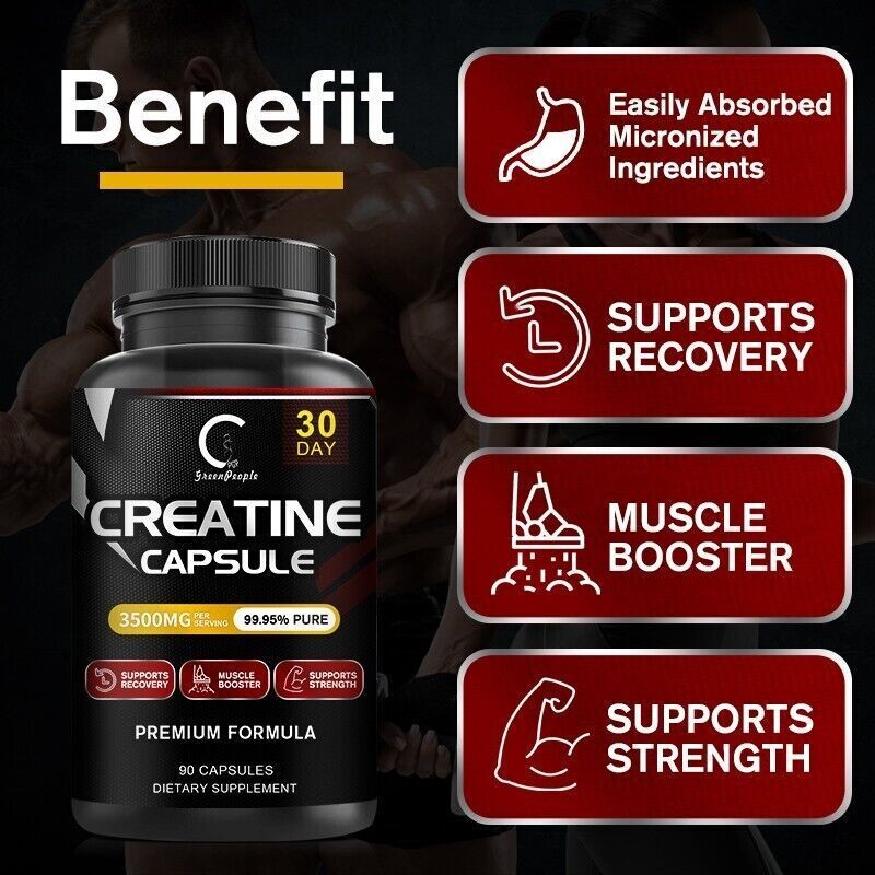 3500mg Creatine Monohydratea Capsules -Support Strength Muscle Booster 90Pcs