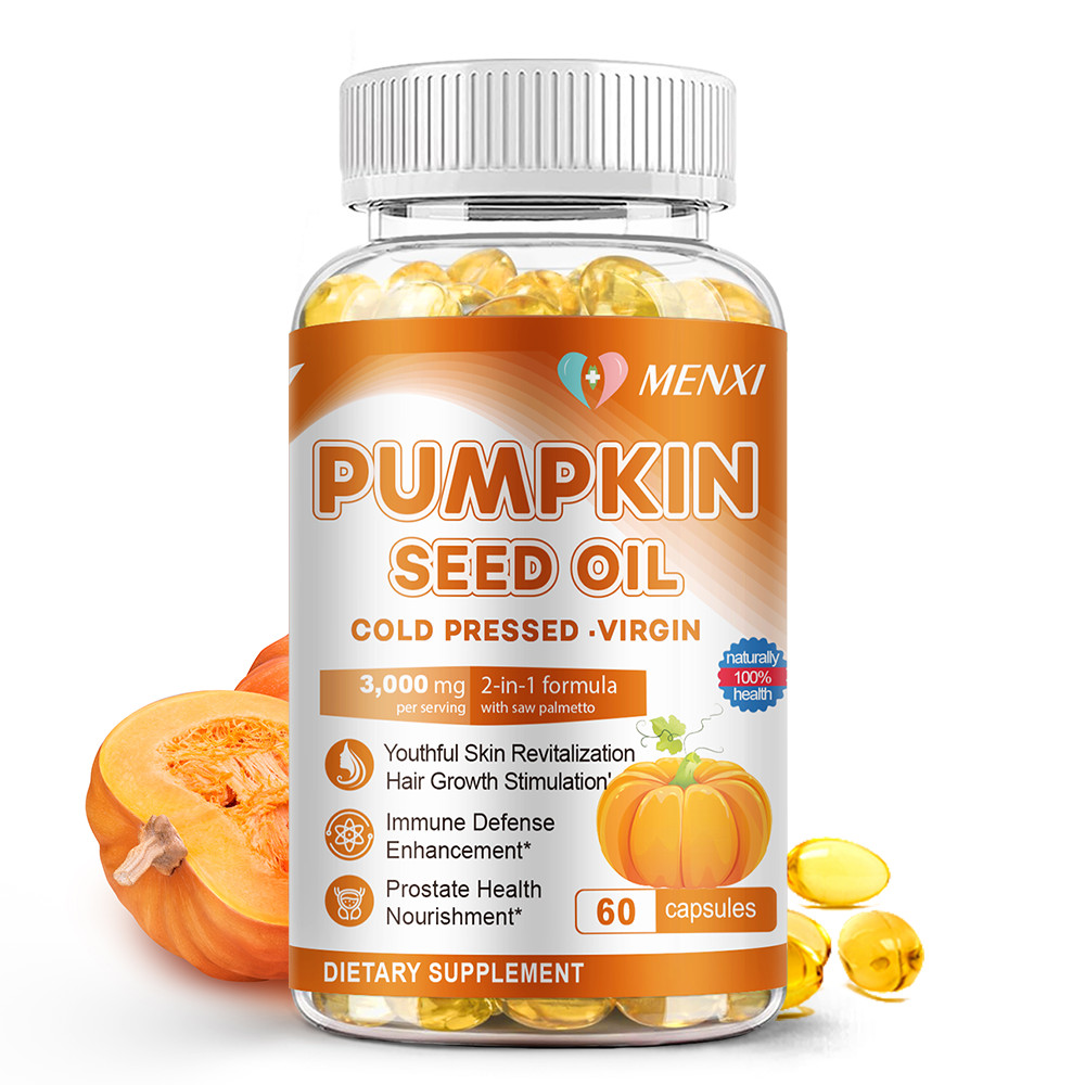 3000mg Pumpkin Seed Oil Saw Palmetto 120 Softgels Bladder Health, Immune Support