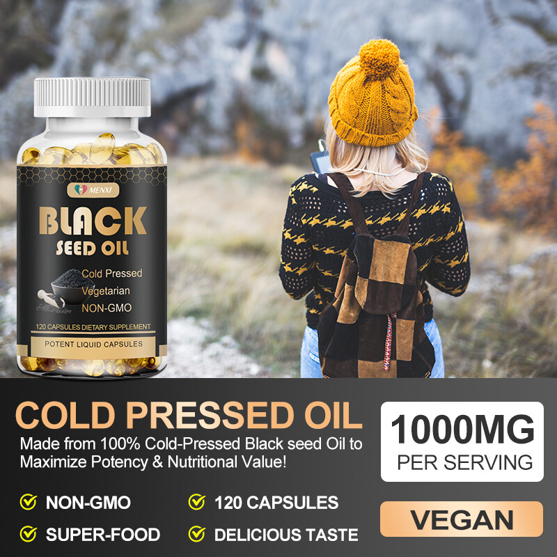 Black Seed Oil 120 Capsules For Men Women Softgel – Cold Pressed Natural Support