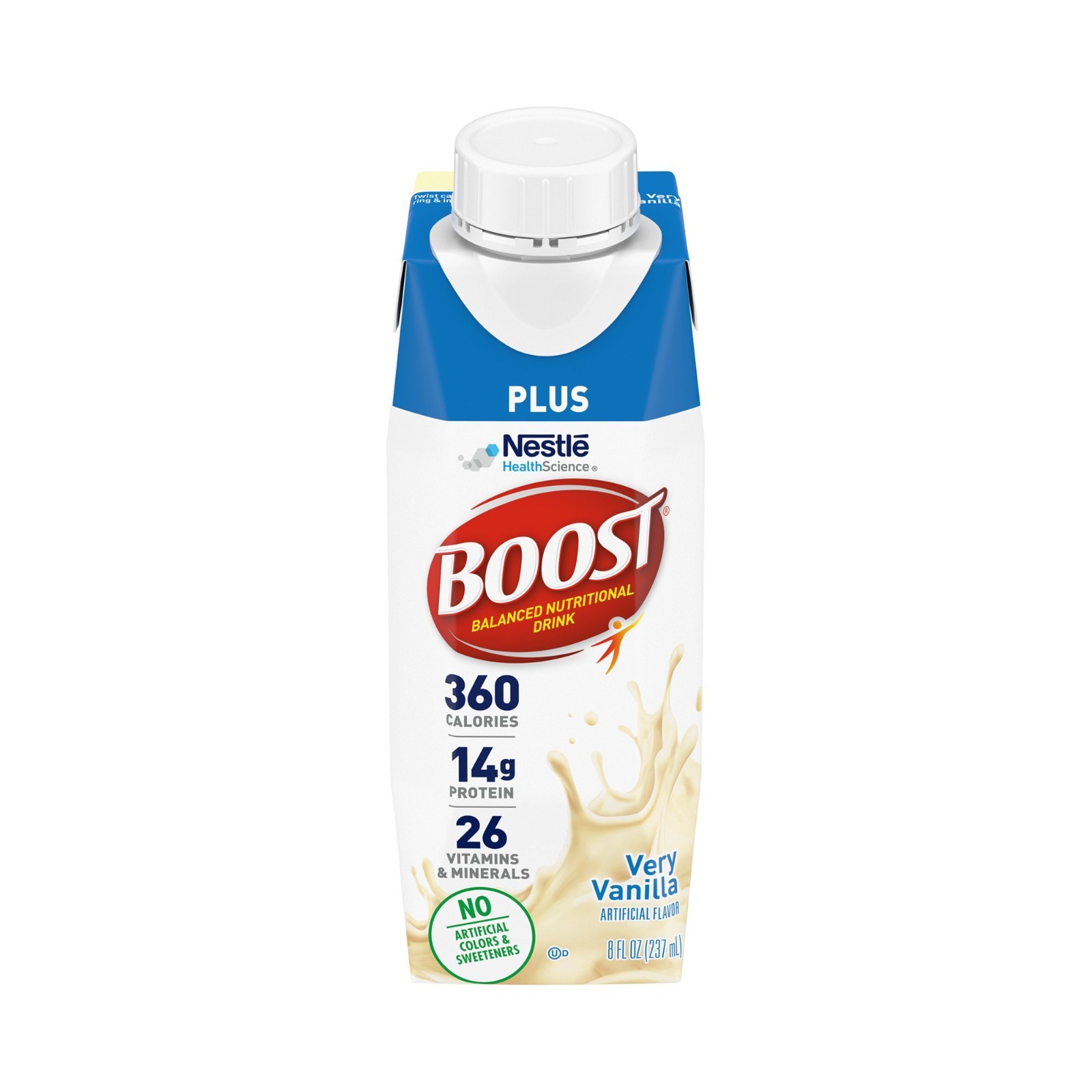 Nestle Boost Plus Balanced Nutritional Drink Very Vanilla 8 oz Carton 24 Ct 5/27