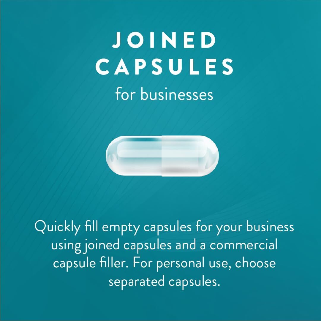 1000 Empty Gelatin Capsules Size 0 Joined Clear