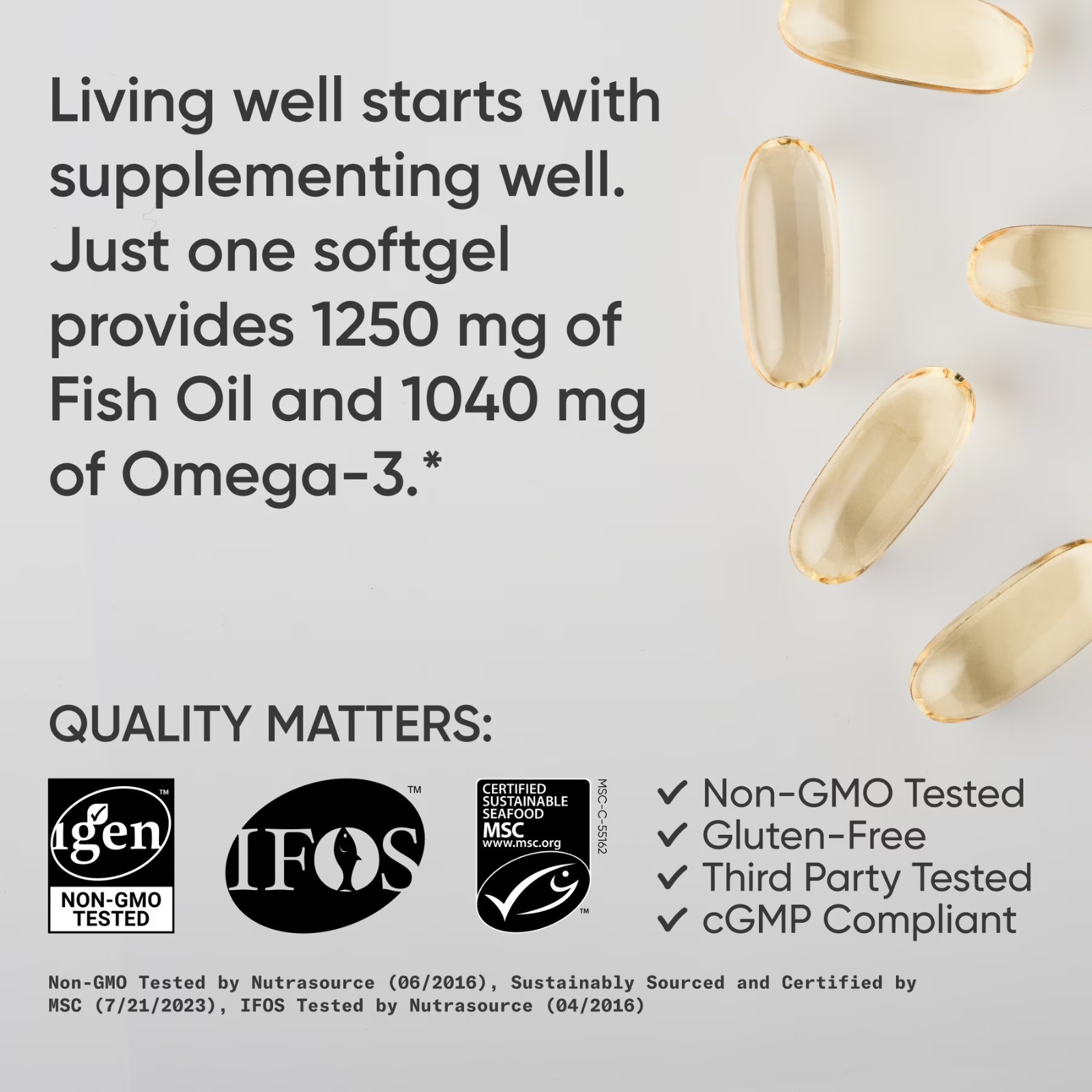 Triple Strength Omega-3 Fish Oil Burpless EPA DHA 180 Softgels