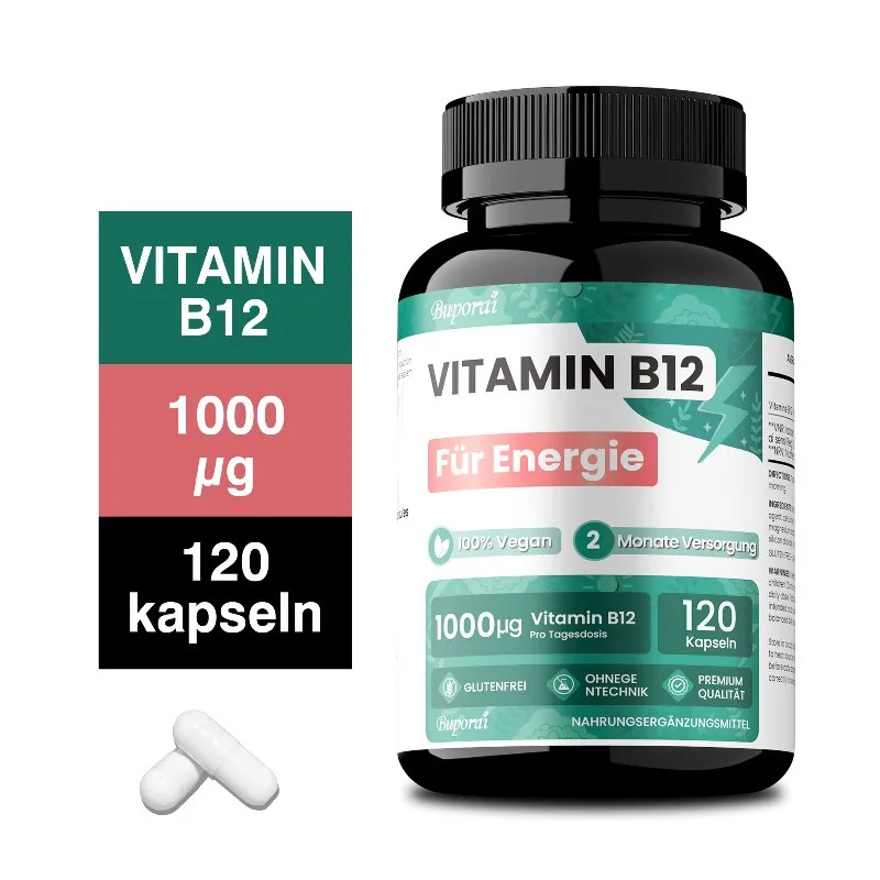 Vitamin B12 120pcs, Reduce Fatigue, Improve Memory, Promotes Cellular Energy