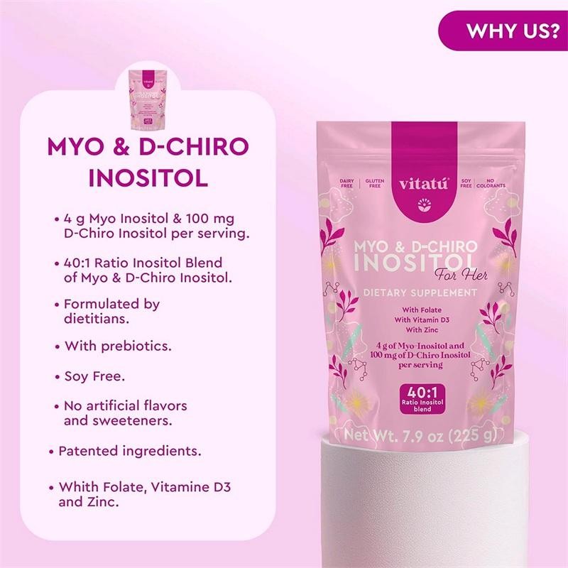 Vitatú | Myo Inositol (4g) & D-Chiro Inositol (1g) Ideal Mix 40:1