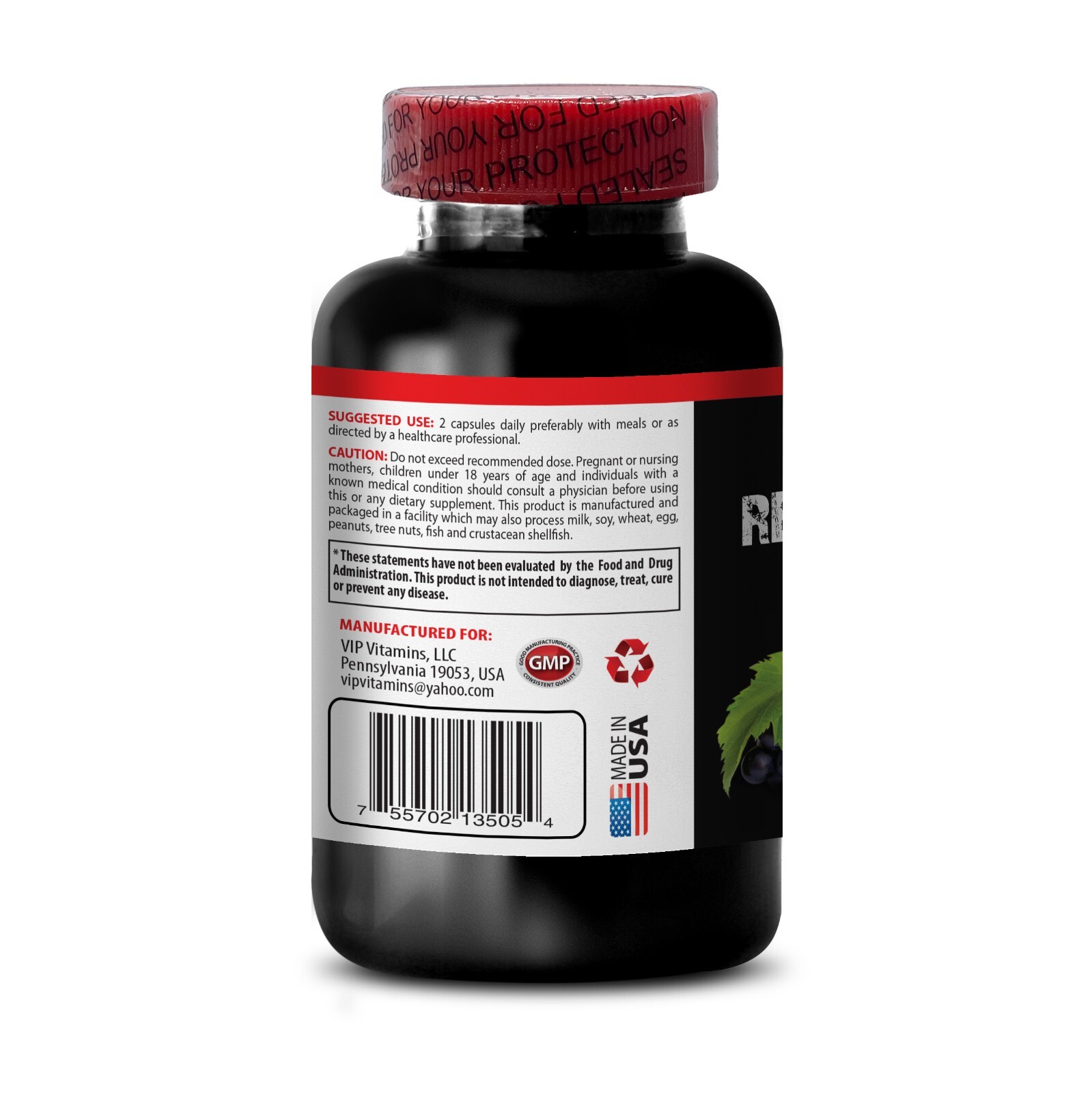 Acai Fruit – RESVERATROL SUPREME – antioxidants supplement for women – 3 Bottles
