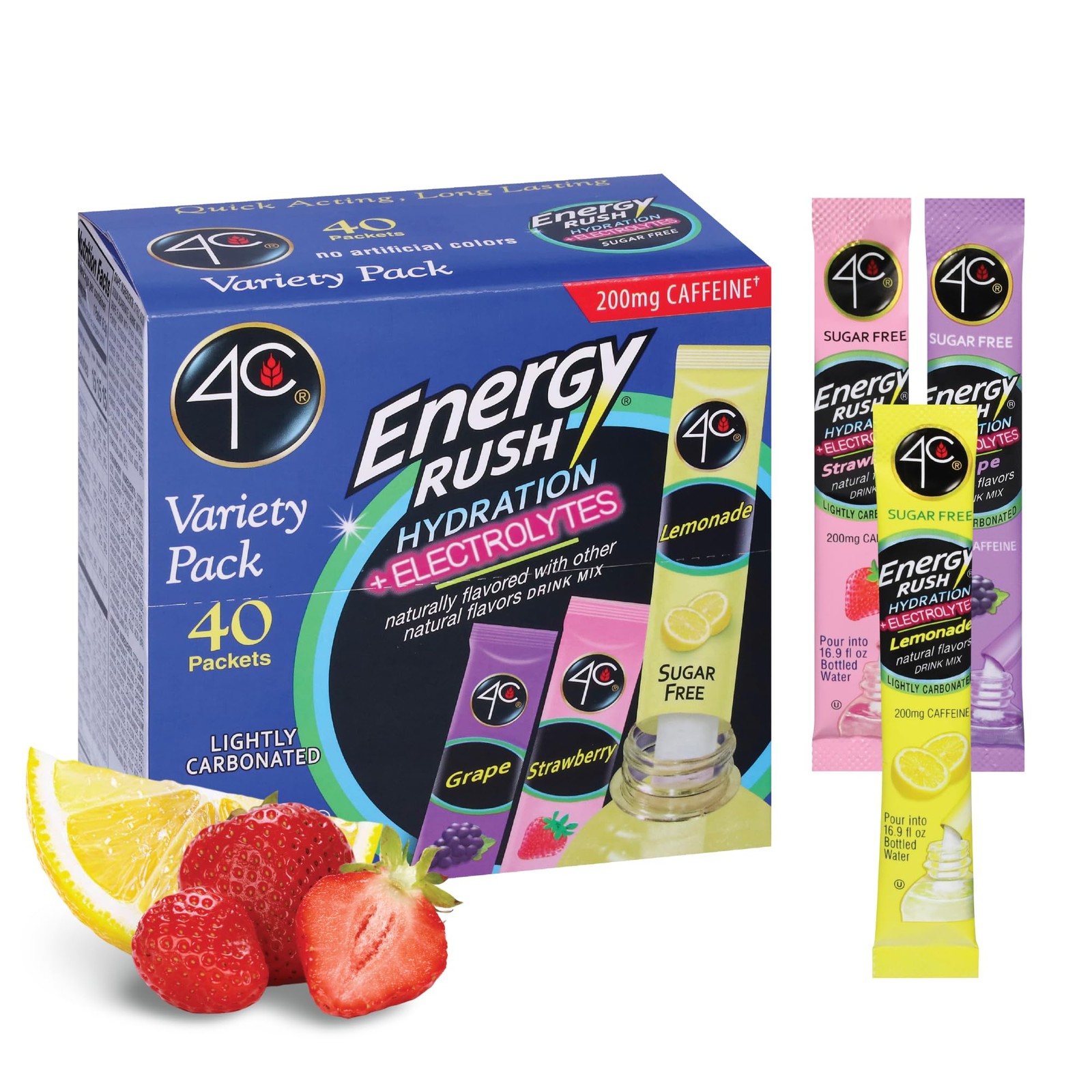 40 Pack Salt Electrolytes With Vitamins Powder Drink Mix Packets Sugar Free Bulk