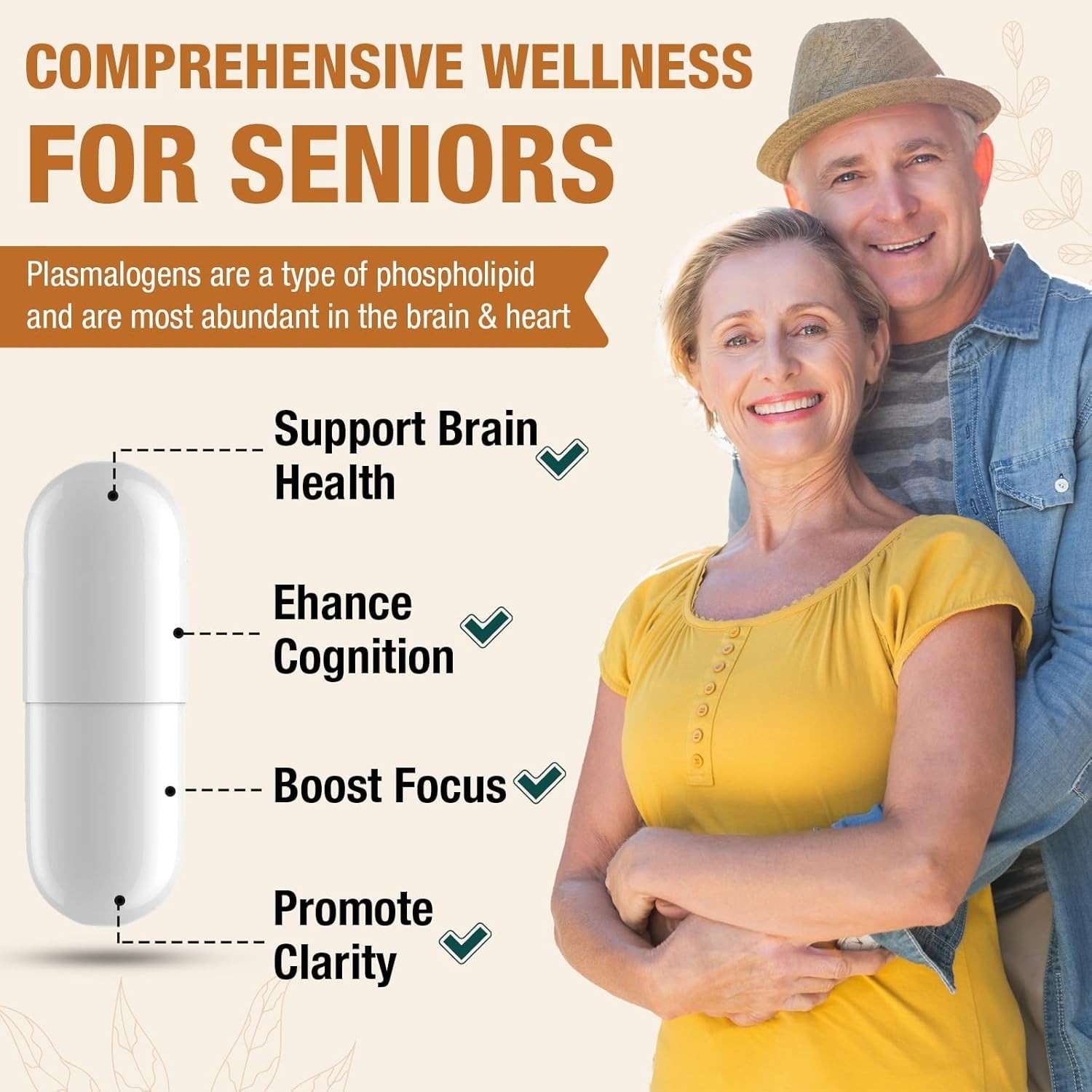 Liposomal Brain Supplement with Plasmalogen, Curcumin & Vitamin E – 60 Softgels