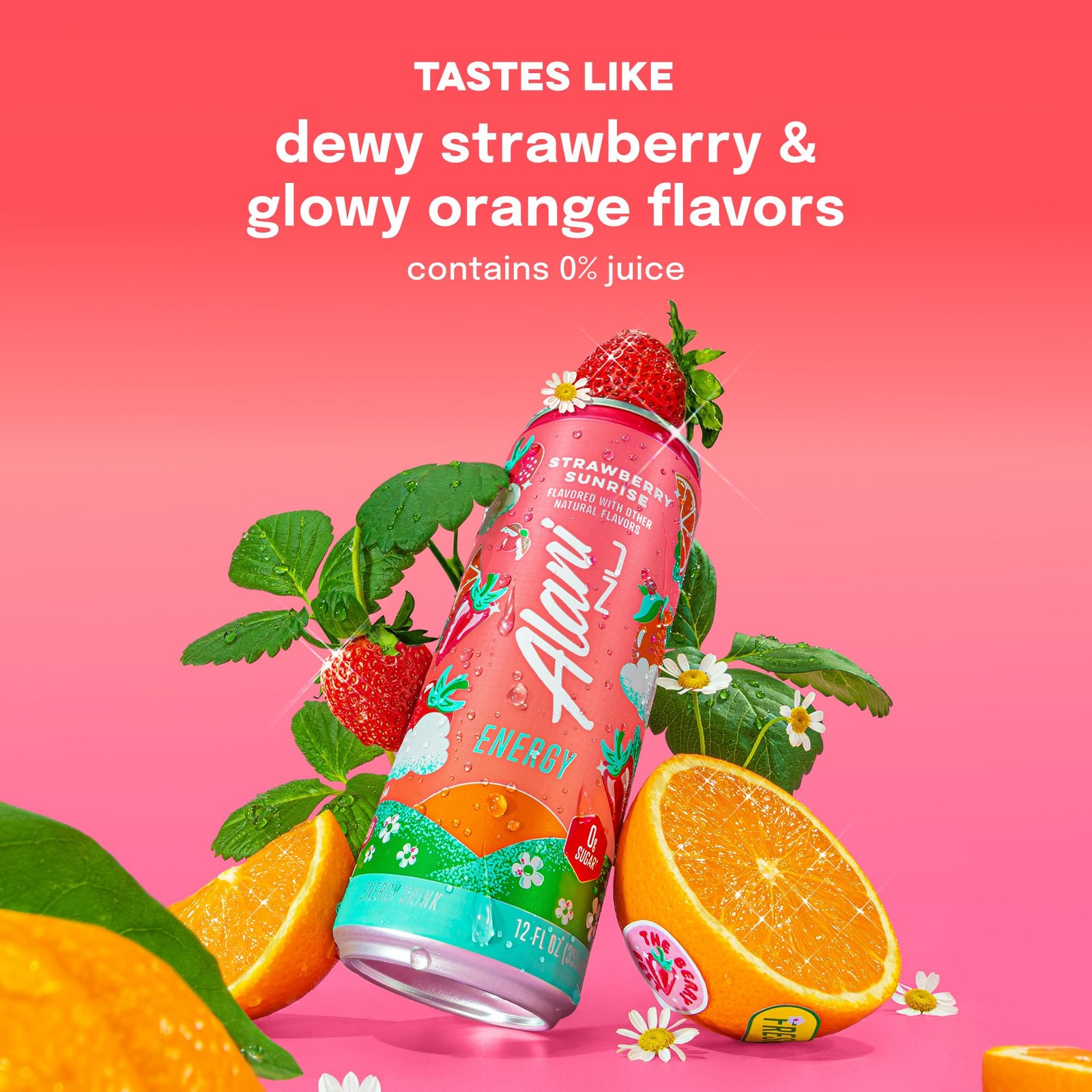 Alani Nu STRAWBERRY SUNRISE Sugar Free, Low Calorie Energy Drinks, 200mg Caff…