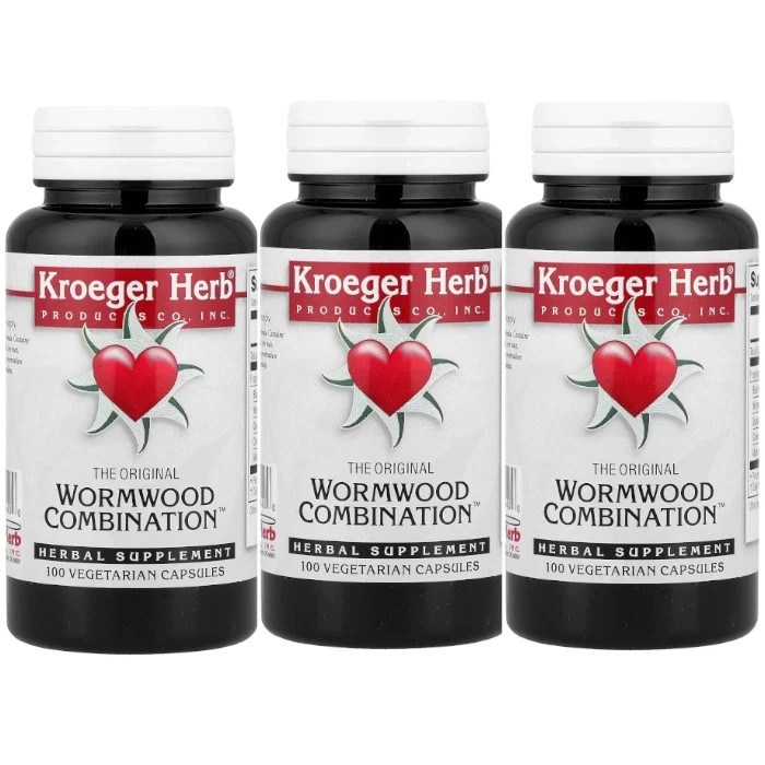 Kroeger Herb Products Wormwood Combination 100 vcaps Each (Pack of 3)