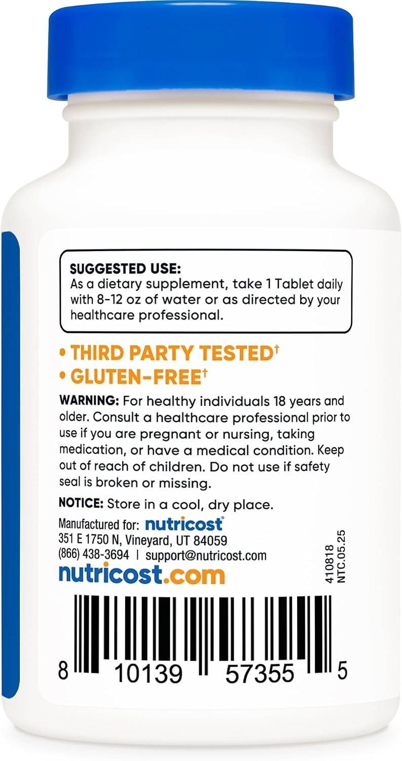 Immune Support with Zinc Gluconate 50mg, 180 Tablets – Non-GMO & Gluten-Free
