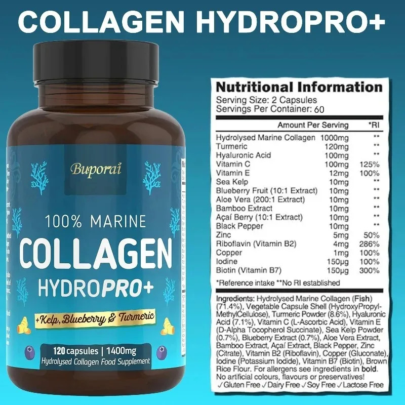 Hydrolyzed Collagen 120pcs, Promote Collagen Production, Maintain Skin Health