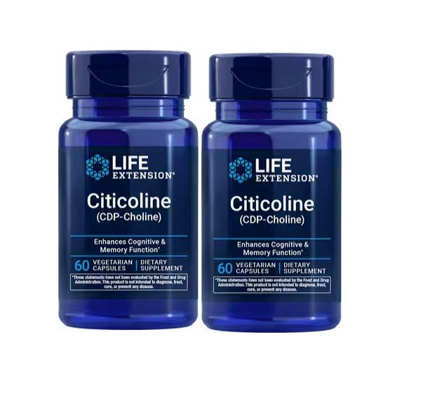 LIFE EXTENSION CitiColine (CDP-Choline) 60 Capsules ( 2 Pack )