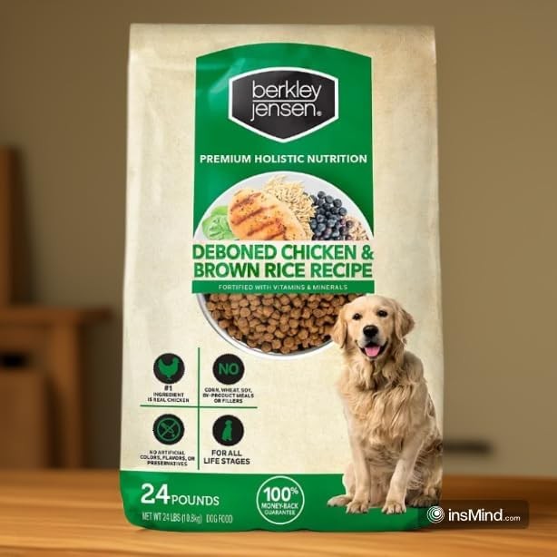 Berkley-Jensens Chicken and Brown Rice Dry Dog Food,24 lbs,Real Chicken,No Corn,