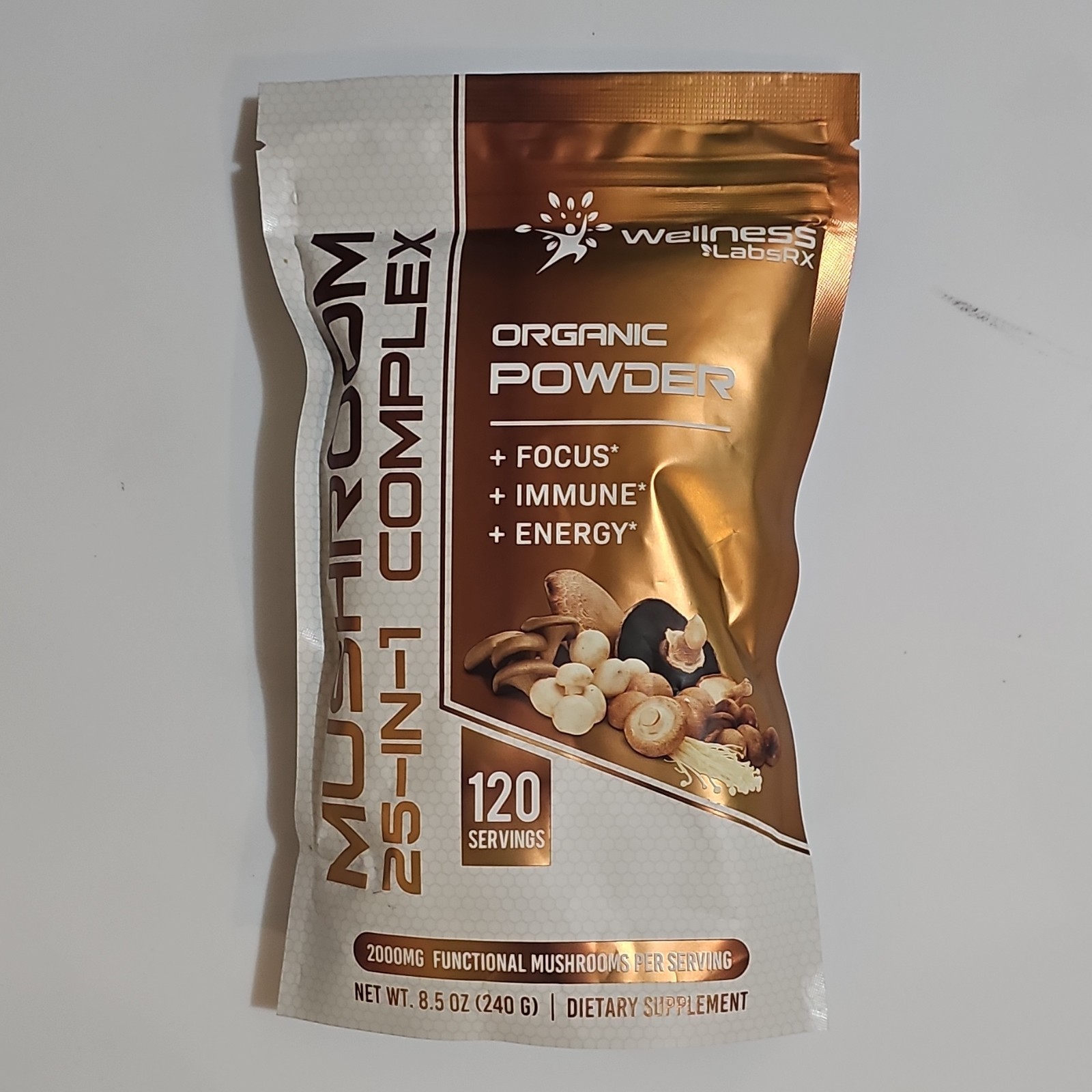 Wellness LabsRx Mushroom 25-in-1 Organic Powder, 120 Servings 8.5oz