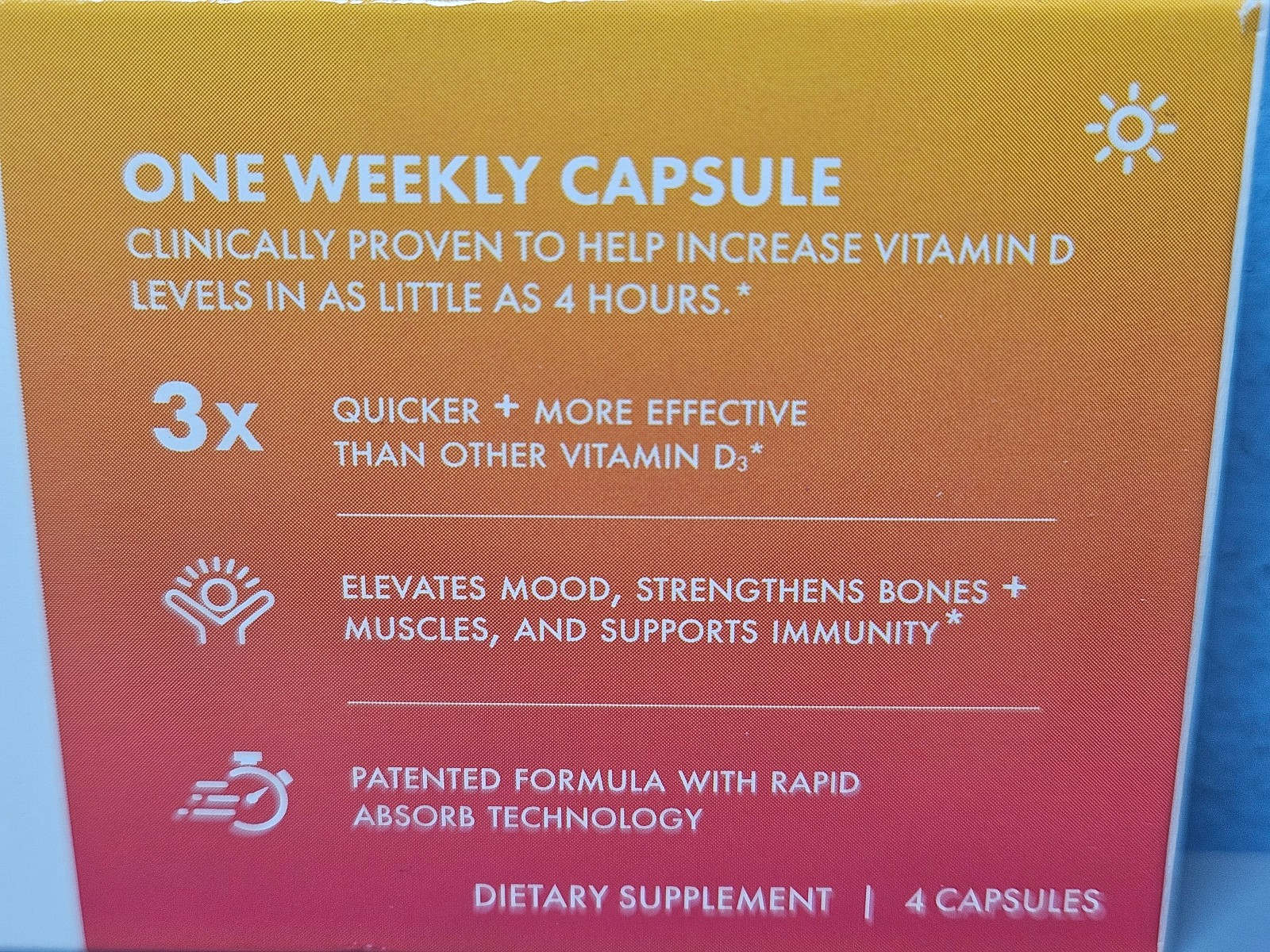 Immunotec SunRay One Weekly Capsule – 4 Capsules – New & Sealed Exp 12/2027