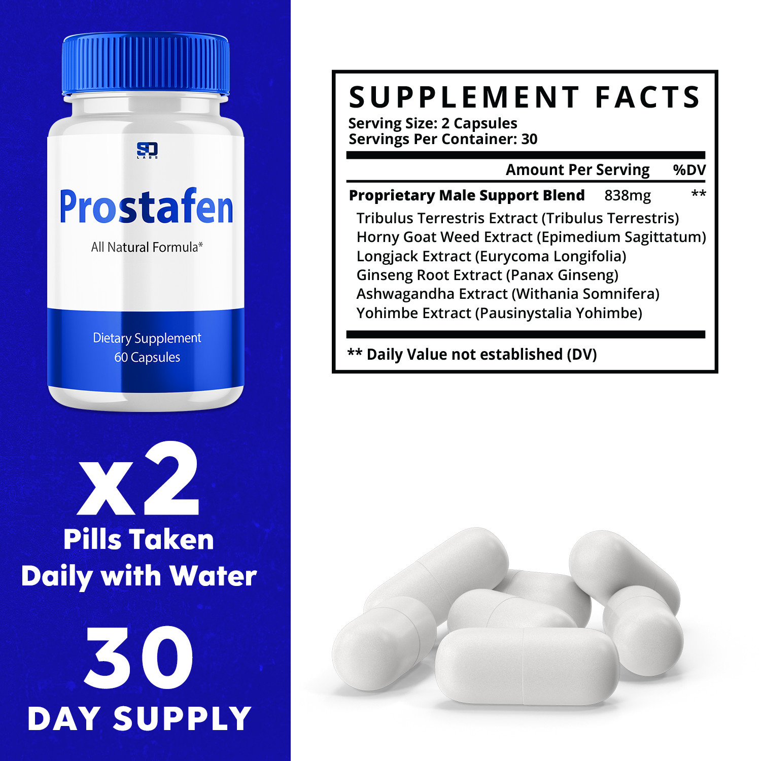 Prostafen – Men’s Wellness, Energy, Vitality, and Muscle Support (3 Pack)