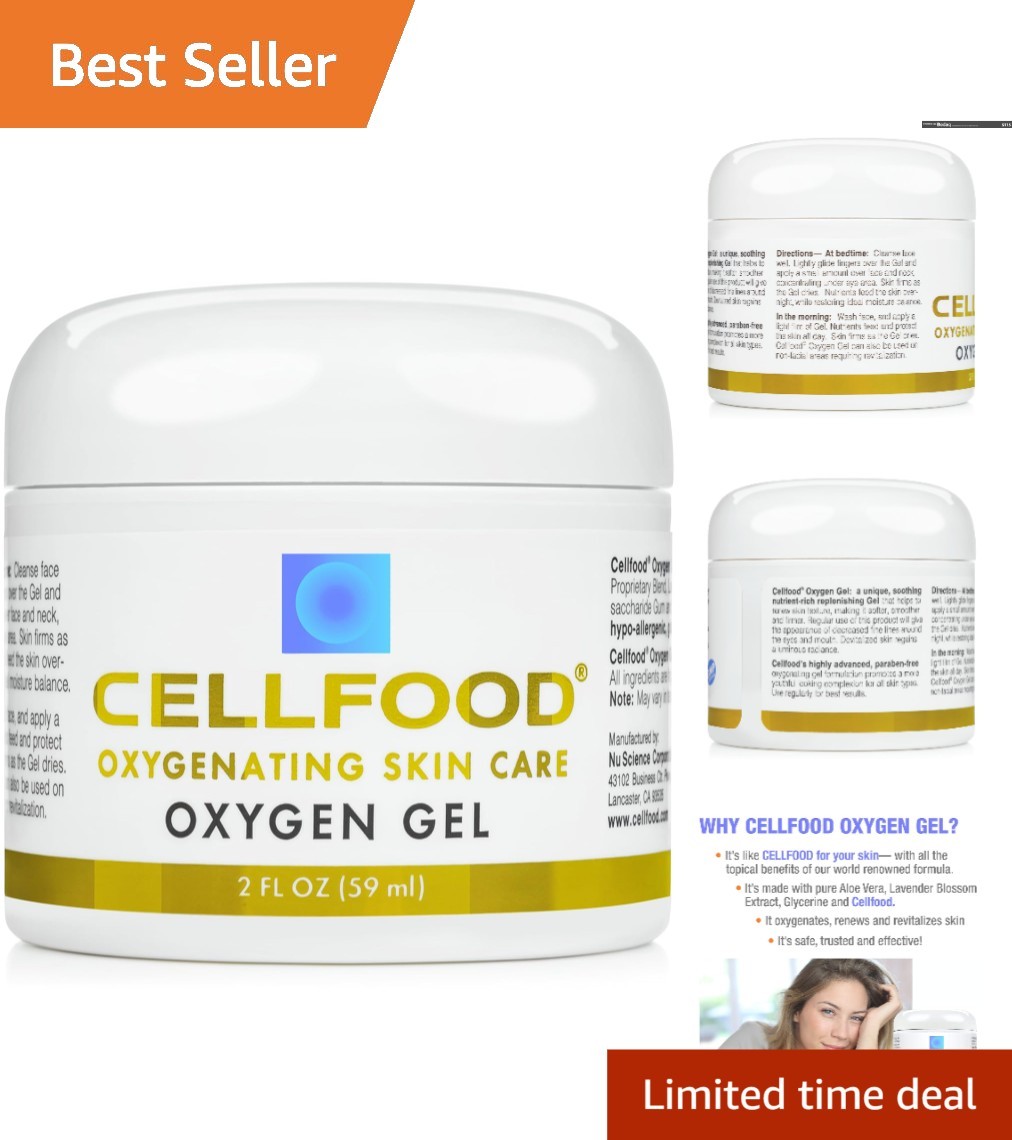Oxygen Gel, 2 oz – Luxurious Moisturizer with Aloe & Lavender, Fine Line Reducer