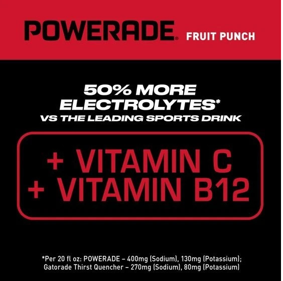 POWERADE Fruit Punch Electrolyte Sports Drink Bottles, 20 fl oz, 8 PackPOWERADE