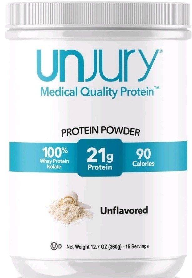Hospital Approved – Unjury Unflavored Protein Powder, 21g 100% Whey Isolate