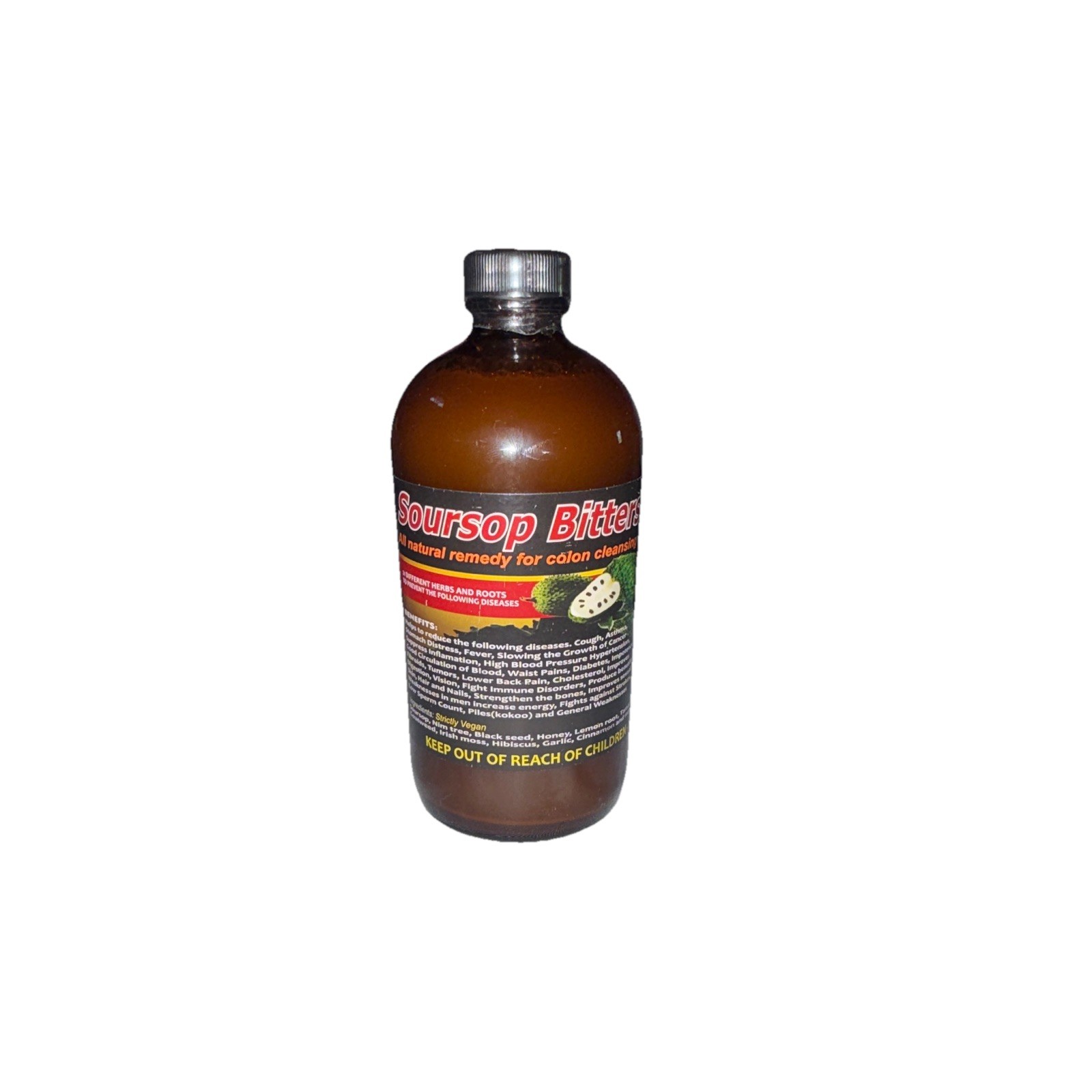 African Indian Herb’s Soursop Bitters Detox Cleanser Liquid 16oz All Natural