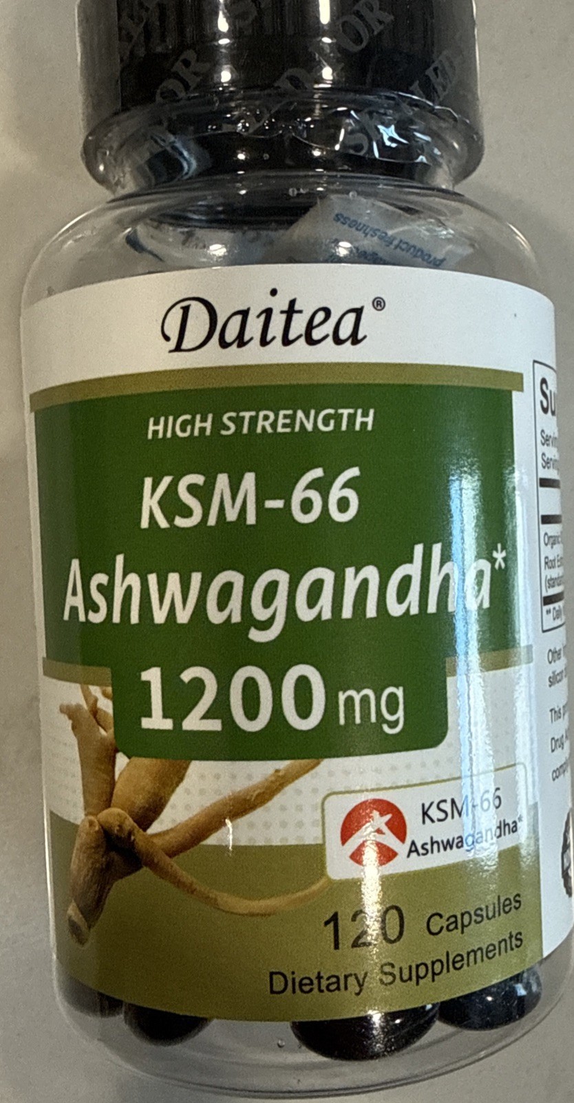 Daitea KSM-66 Ashwagandha 1200 Mg 120 Capsules