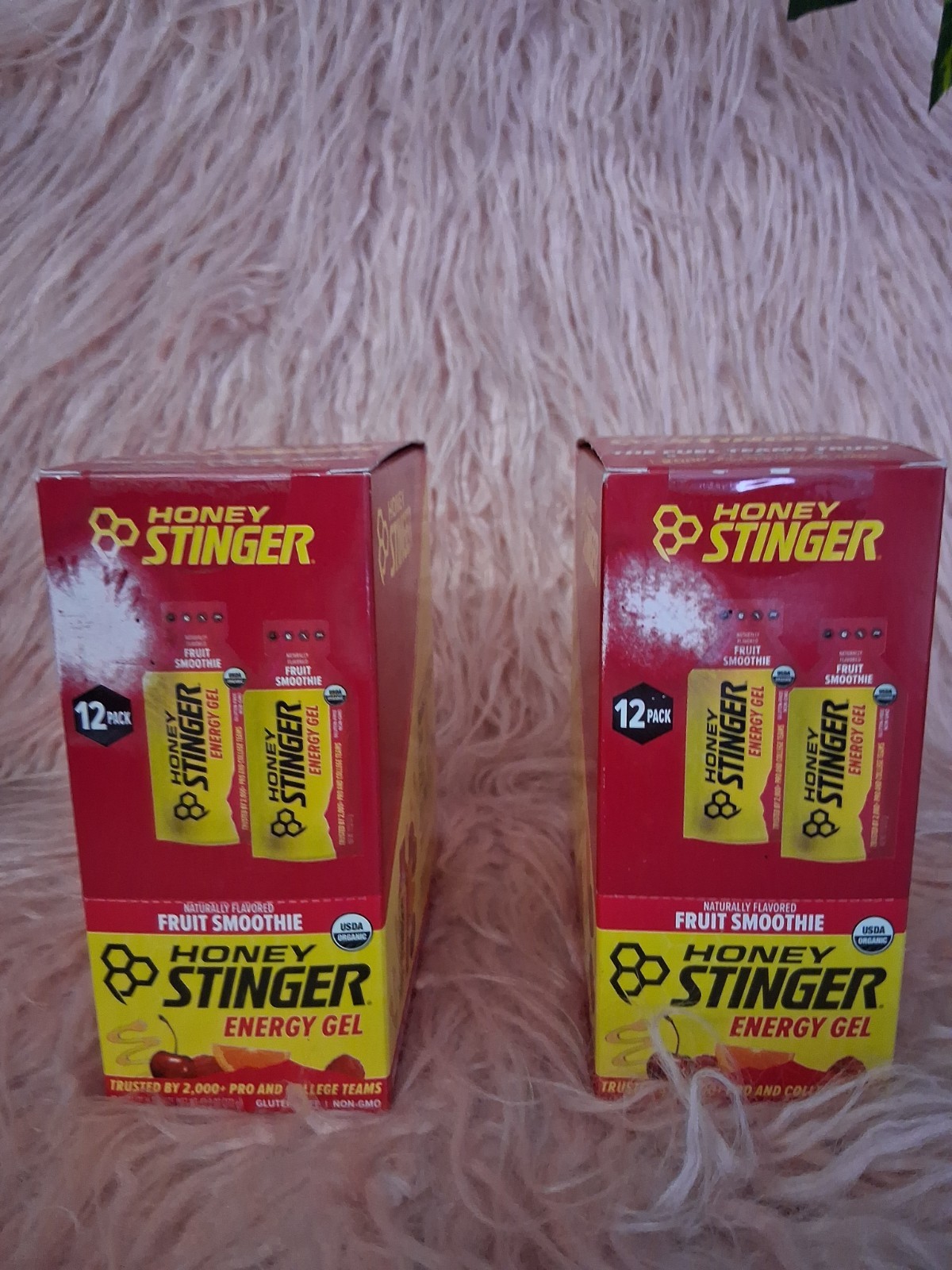 2x Honey Stinger Organic Fruit Smoothie Energy Gel, 12 Pack, 13.2 Ounce EXP 2027