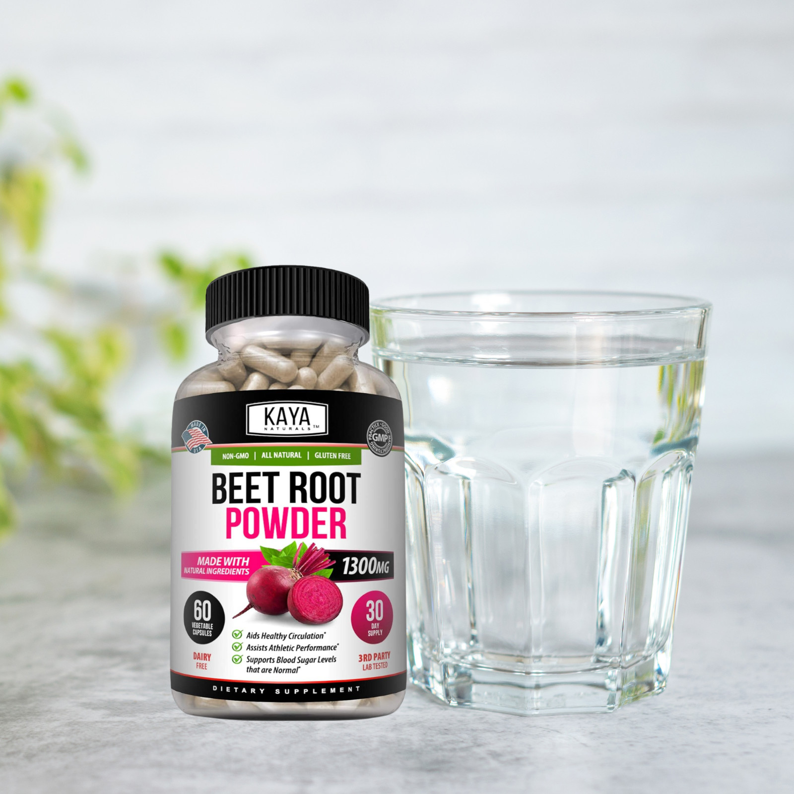 (2 Pack) Organic Beet Root Powder 1300mg Per Serving, 120 Capsules Total