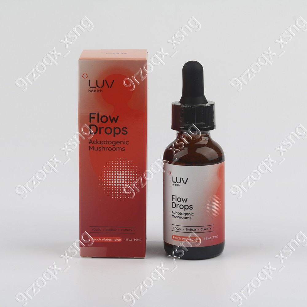 LUV Health Flow Drops-Adaptogen Mushroom Blend-Peach Watermelon Flavor (1-3pack)