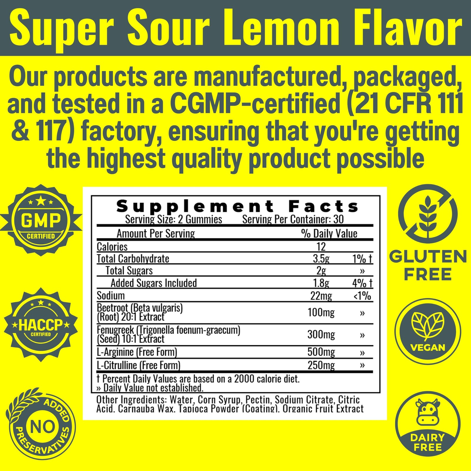 Shizam Beets Fenugreek Super Nitric Oxide Gummies W L-Arginine L-Citrulline