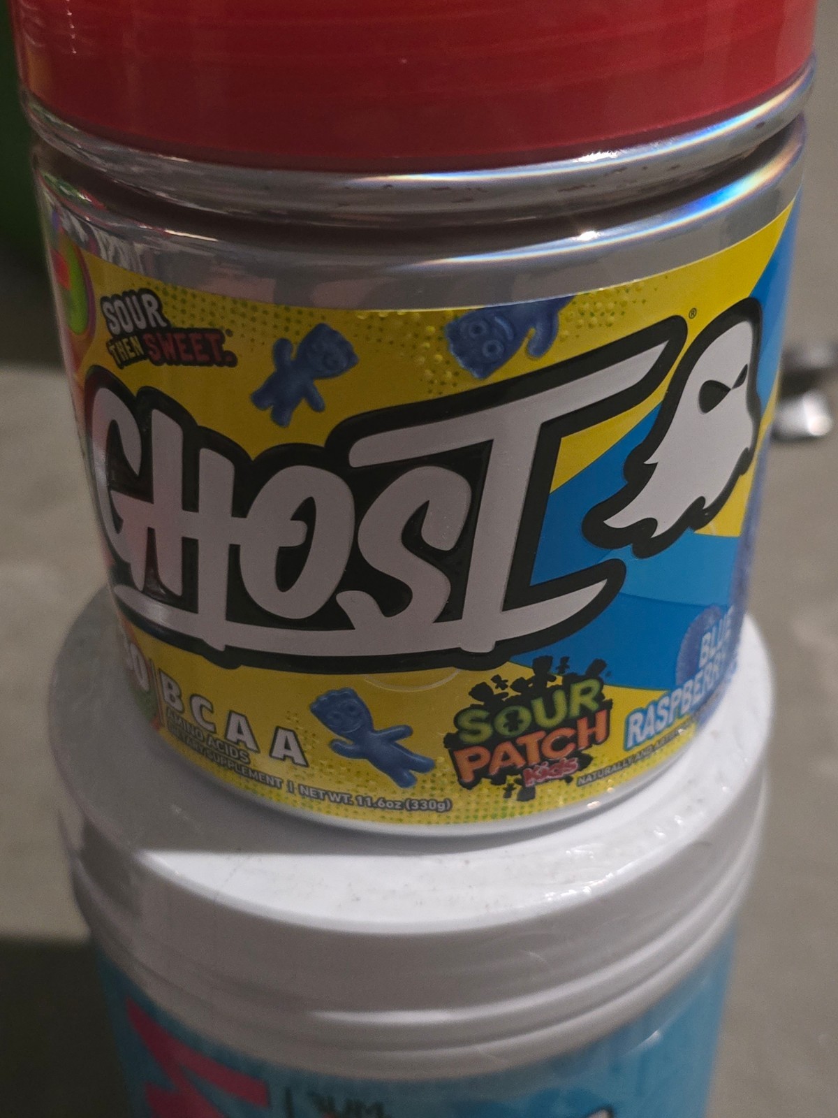 GHOST BCAA Sour Patch Kids Blueberry Expired Collectible Tub