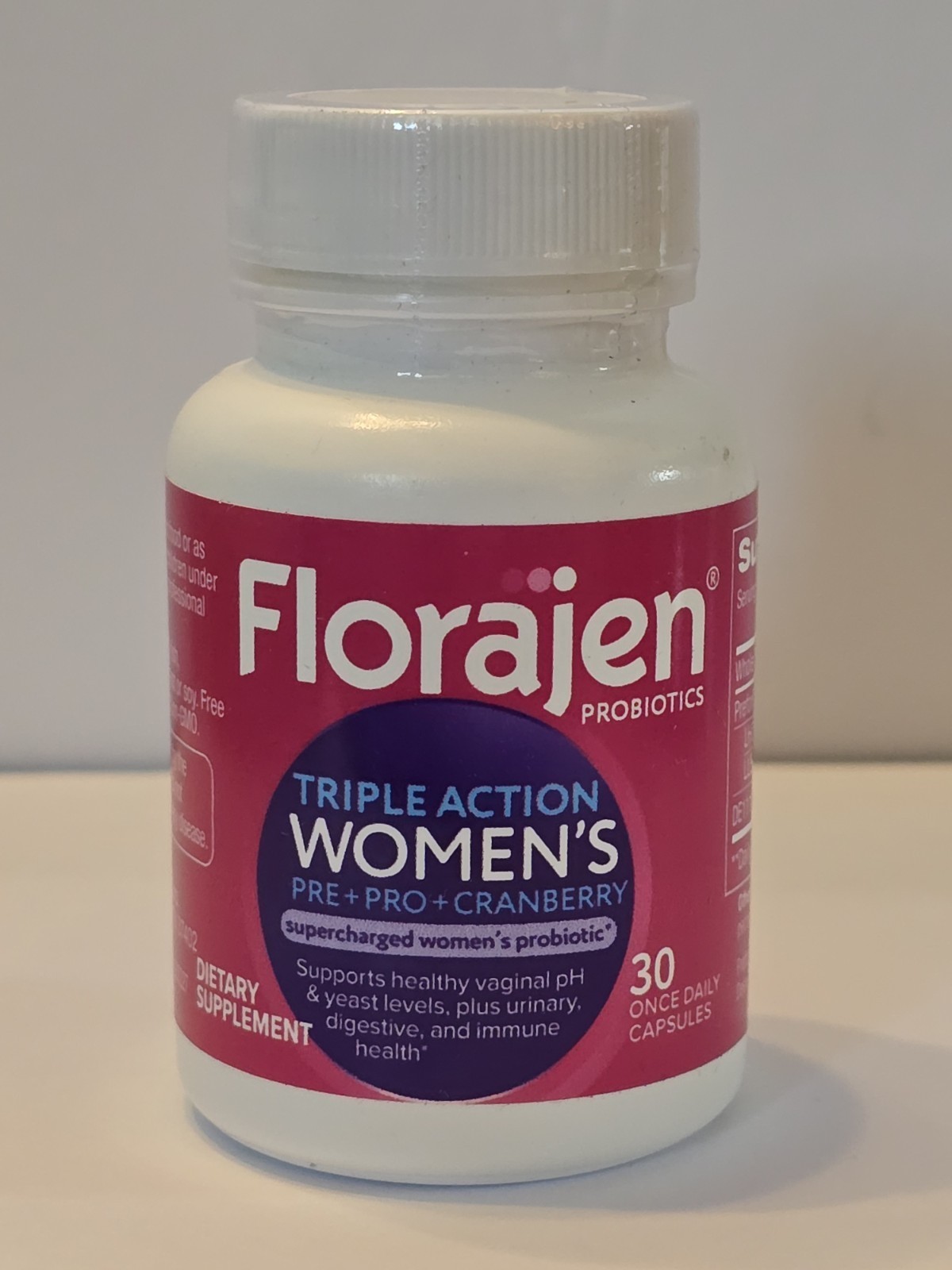 Florajen Triple Action Womens Probiotic 30 Capsules Expires: 04/2026+