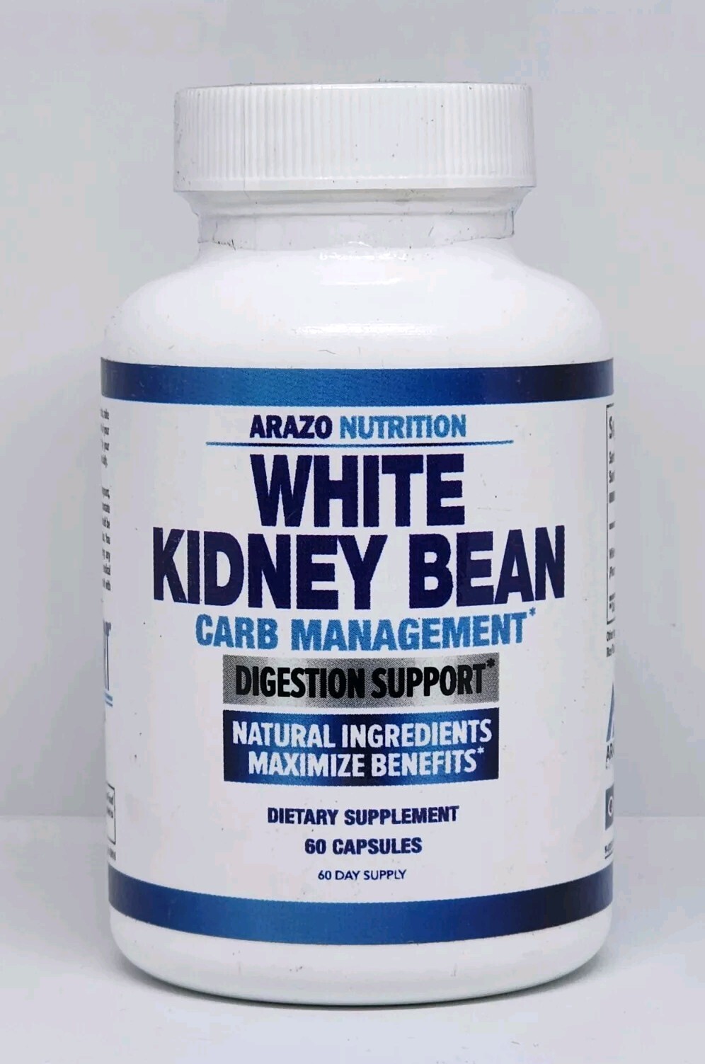 Arazo Nutrition White Kidney Bean Extract Digestion Support 60 Capsules Exp 4/28