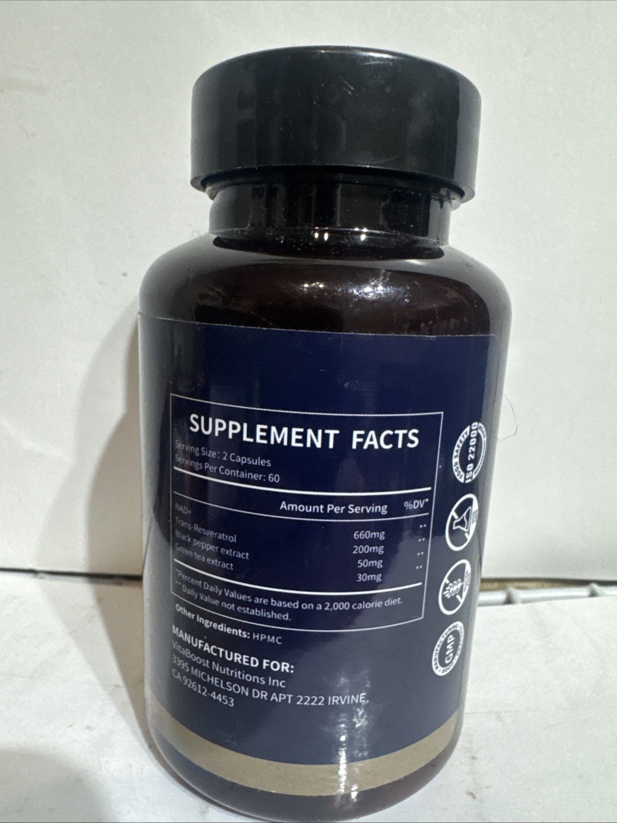 Zencare Trans-Resveratrol NAD + 660 Mg 120 Caps Exp05/2027