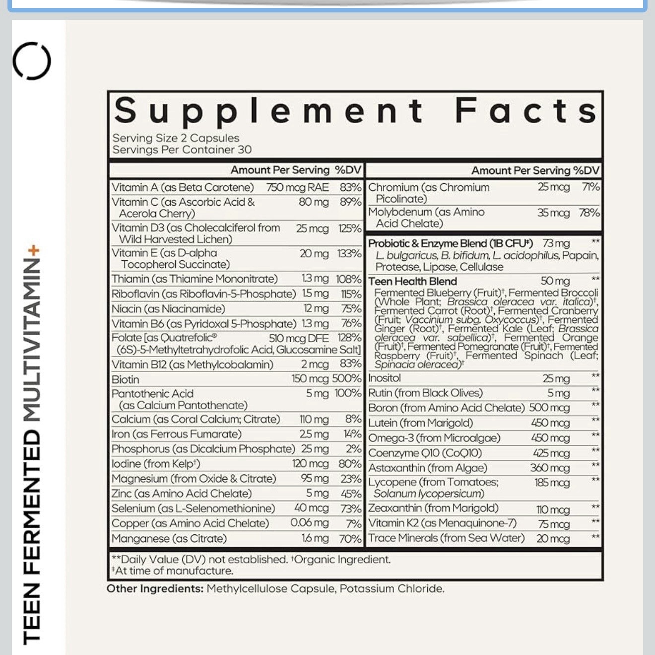 CodeAge Teen Fermented Multivitamin+ – 60 Capsules – EXP : 2028