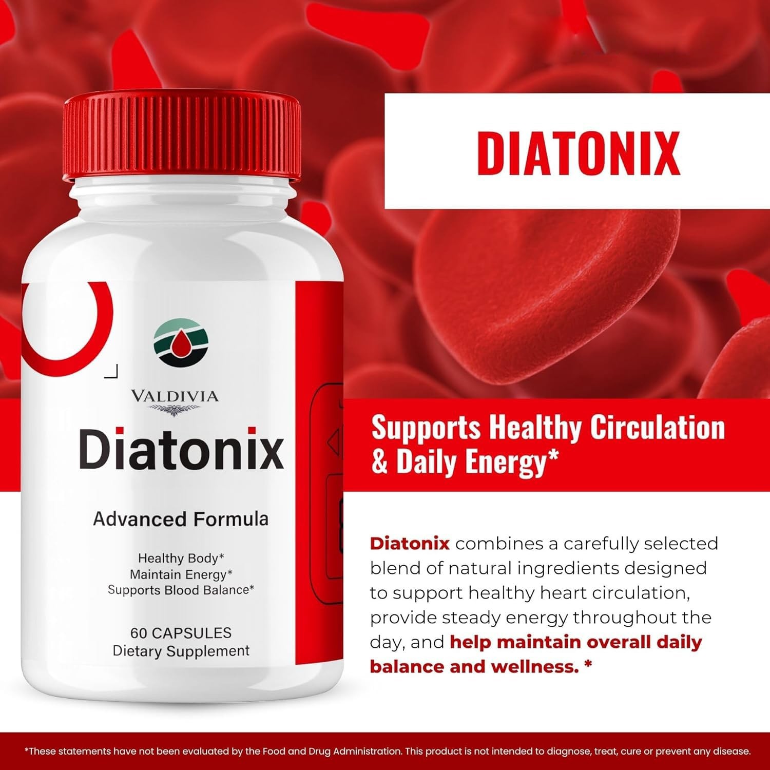 Diatonix Blood Sugar Balance Supplement Capsules Glucose Support 1 Pack 60Ct