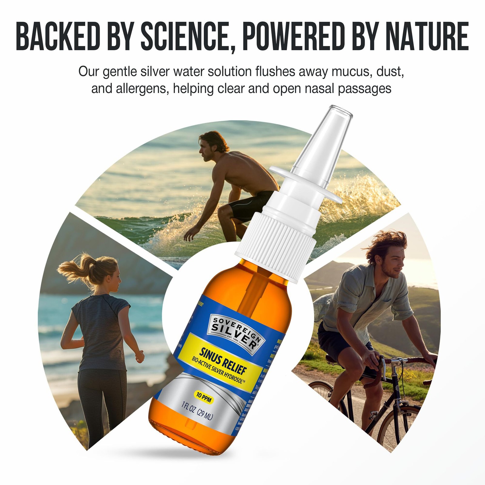 2x Sovereign Silver Natural Nasal Spray – Colloidal Silver 10 ppm 1 fl oz (30mL)