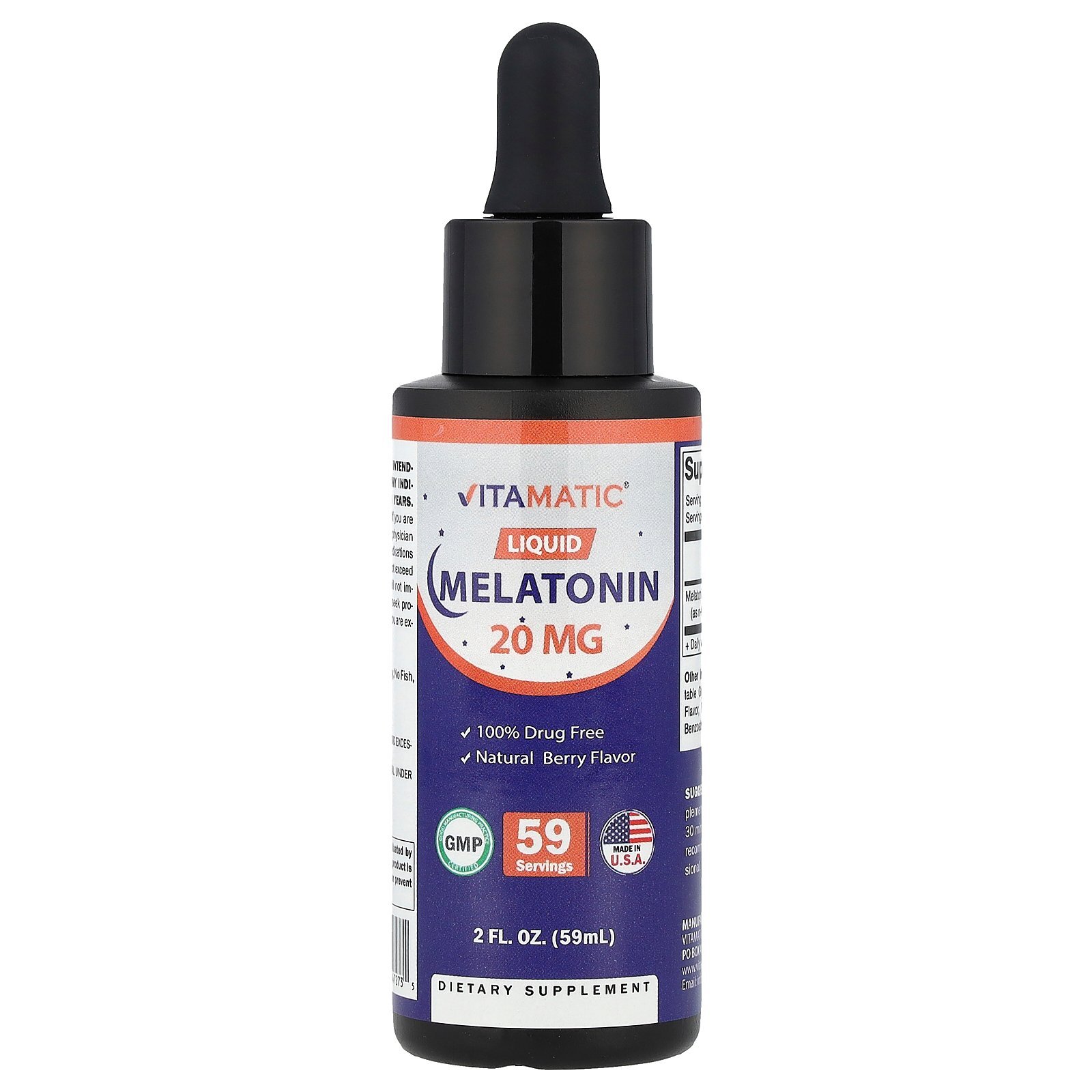 Liquid Melatonin, Natural Berry, 20 mg, 2 fl oz (59 ml)