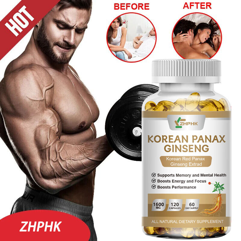 Red Korean Panax Ginseng 1600mg 120 Capsules – Energy/Endurance/Memory/Sex Drive