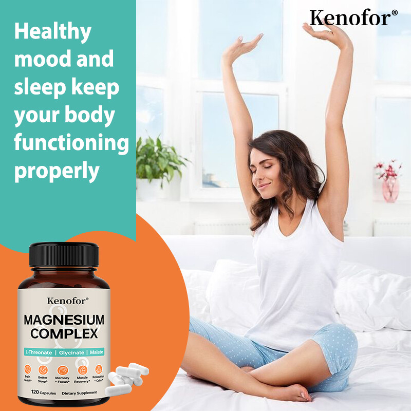 Triple Magnesium Complex Brain Sleep Health L Threonate Glycinate Mood 120 Caps