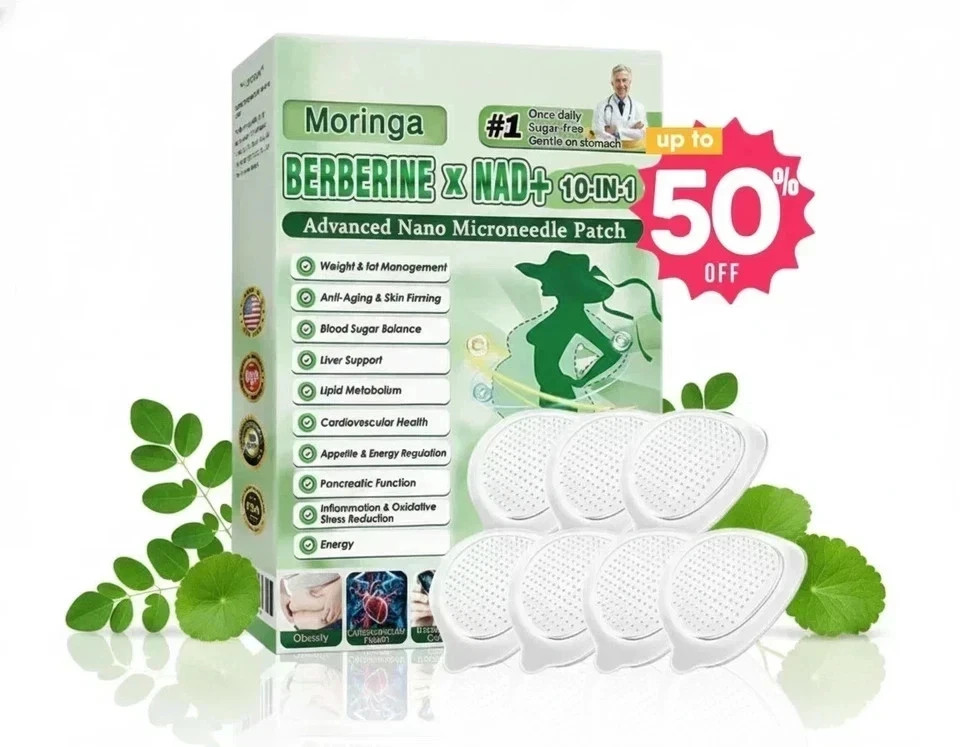 50% OFF Moringa Berberine x NAD+ 10-in-1 Advanced Nano Microneedle Patches New**