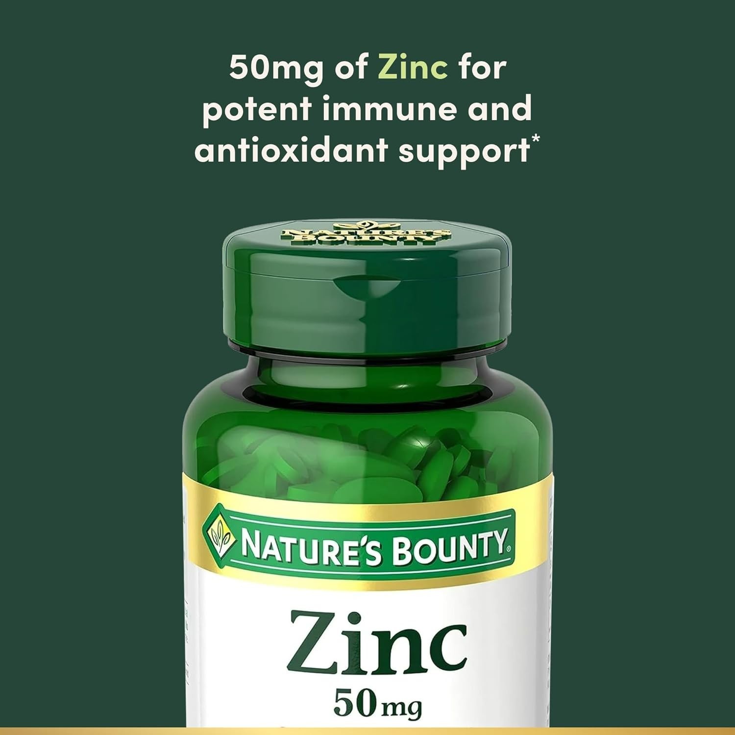 Nature’s Bounty Zinc 50mg Immune Support & Antioxidant Supplement 250 Count