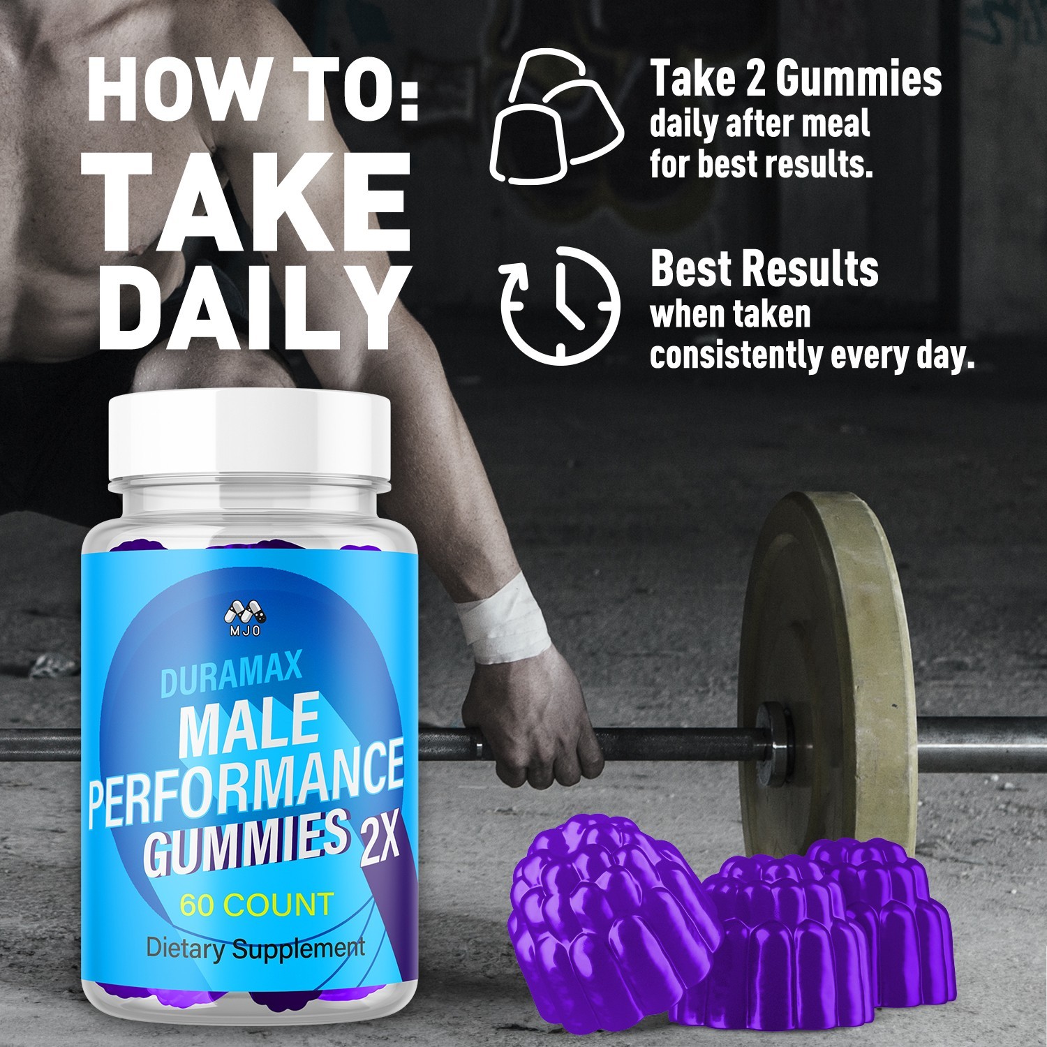 (5 Pack) Duramax Male Gummys Advanced Male Support Supplement 300 Gummies