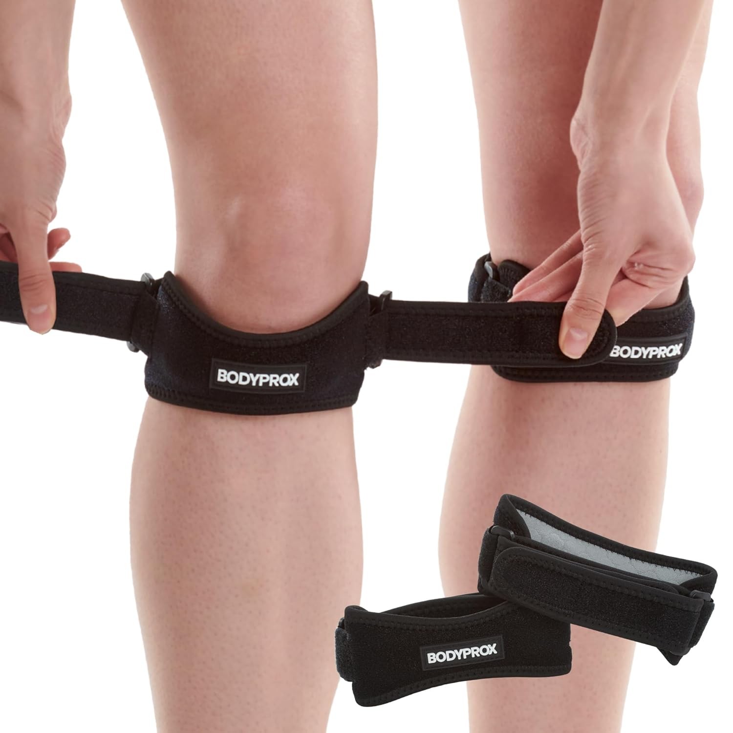 Bodyprox Patella Tendon Knee Strap 2 Pack, Pain Relief Support One Size