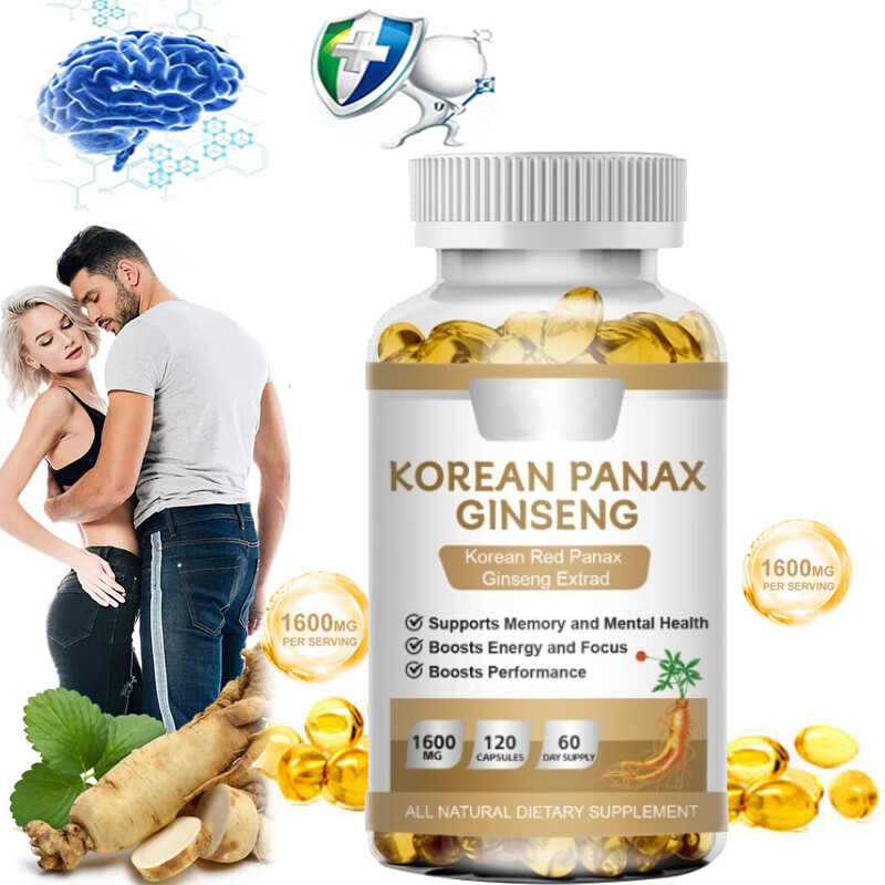 Korean Red NON-GMO Strength Extra Fillers No – Capsules 120 1600mg Ginseng Panax