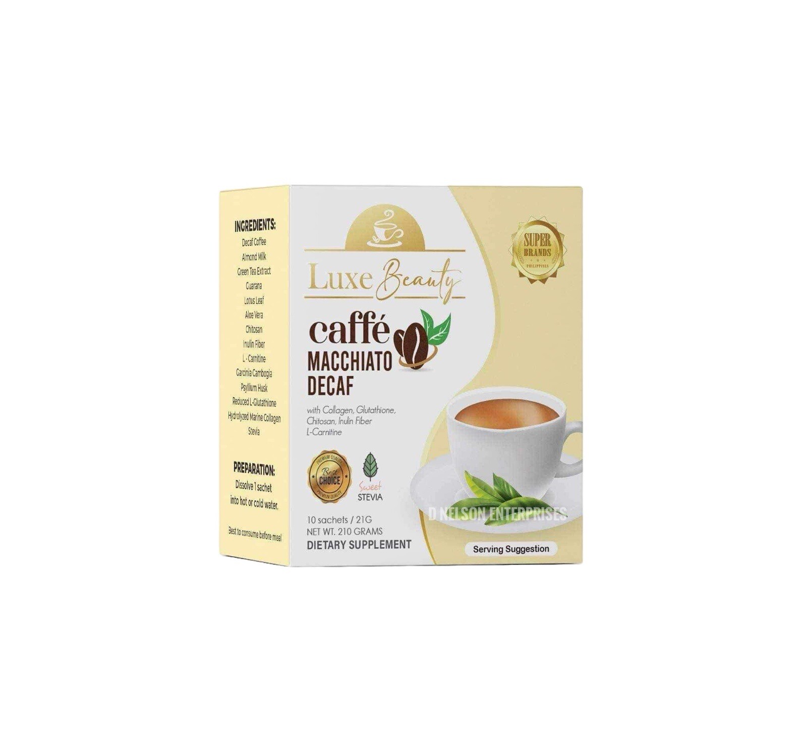 Luxe Slim DECAF Caffe Macchiato, 10 Sachets X 21g